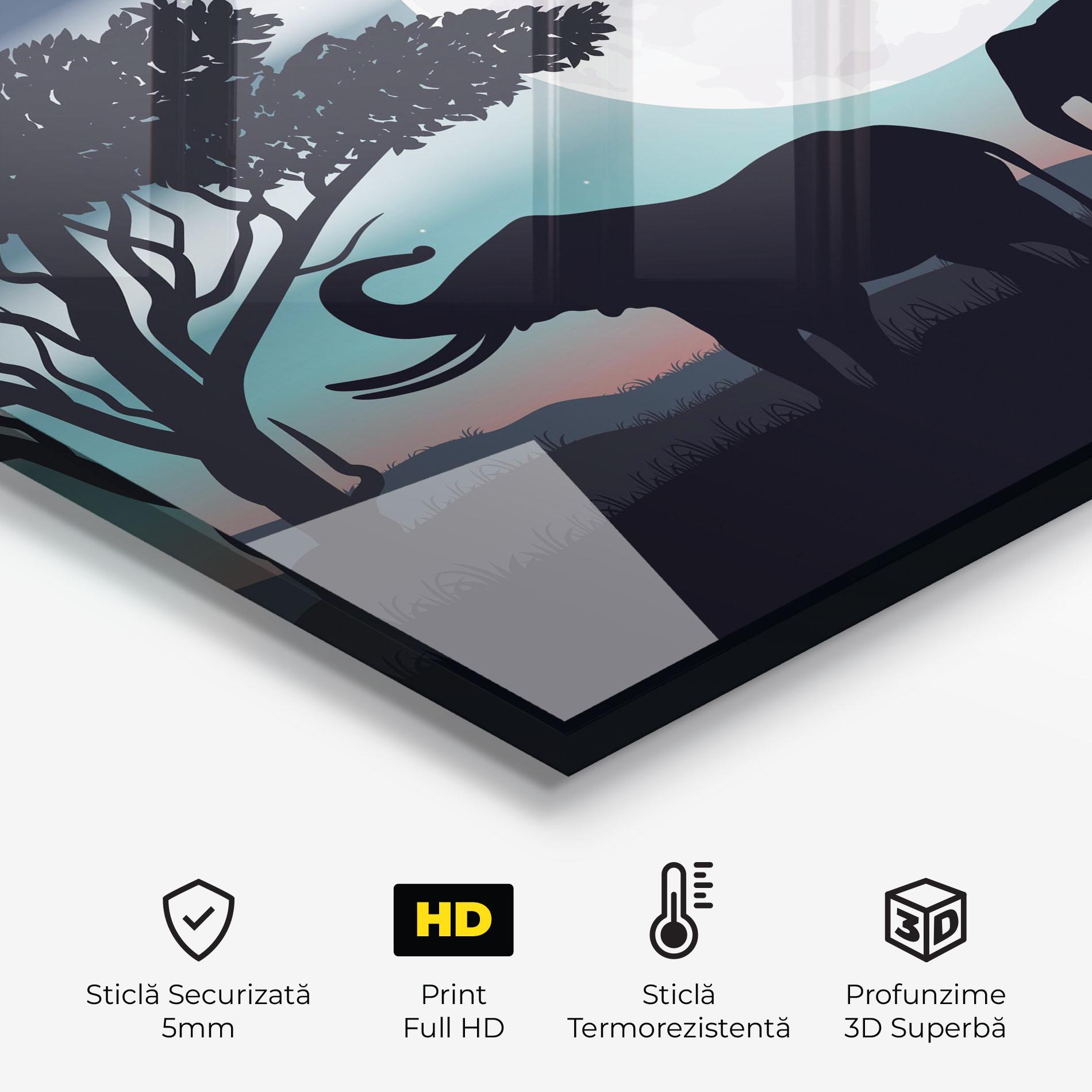 Panou Sticla Bucatarie Moon Elephant mockup 2