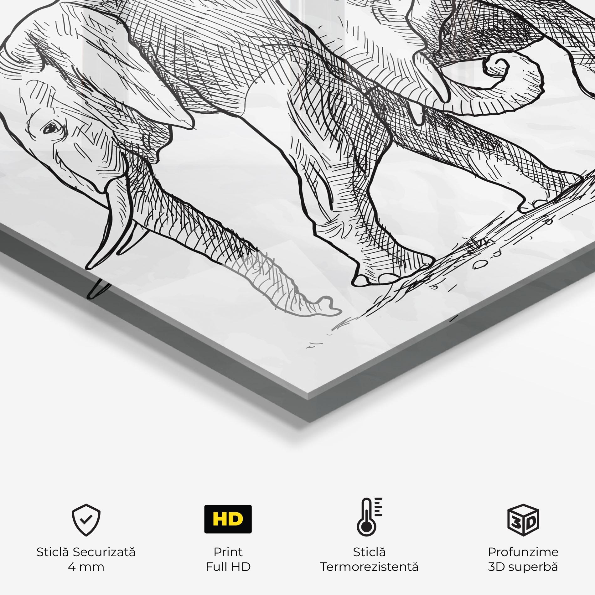 Panou Sticla Bucatarie Elephant Family mockup 2