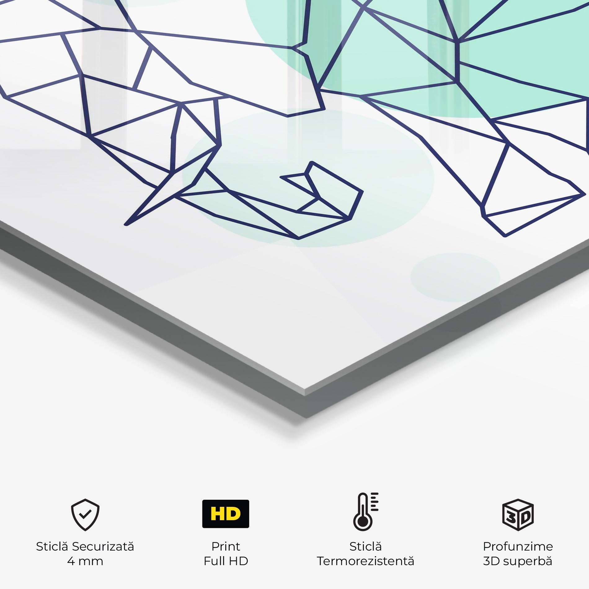 Panou Sticla Bucatarie Elephant Geometric mockup 2