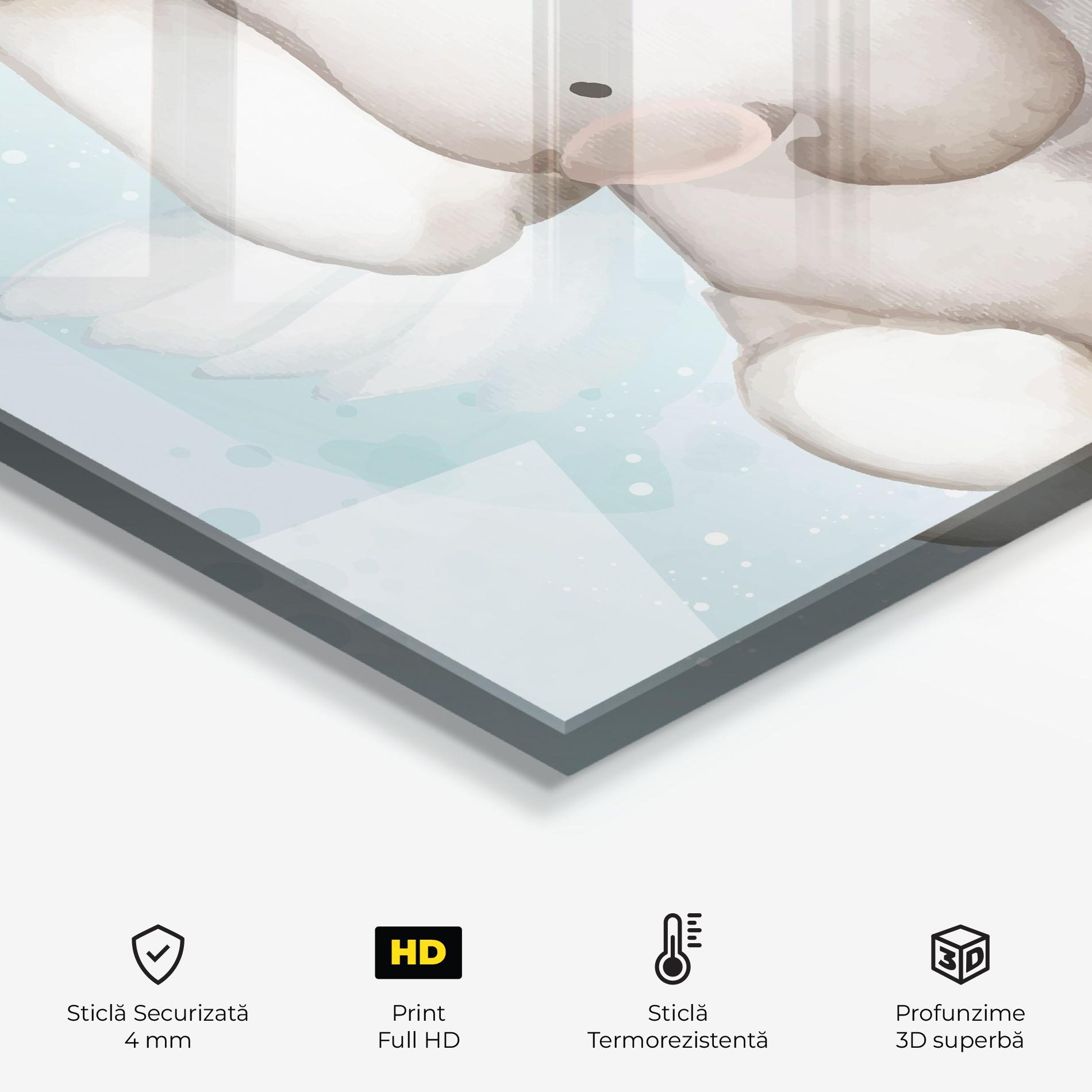 Panou Sticla Bucatarie Elephant On Blue mockup 2