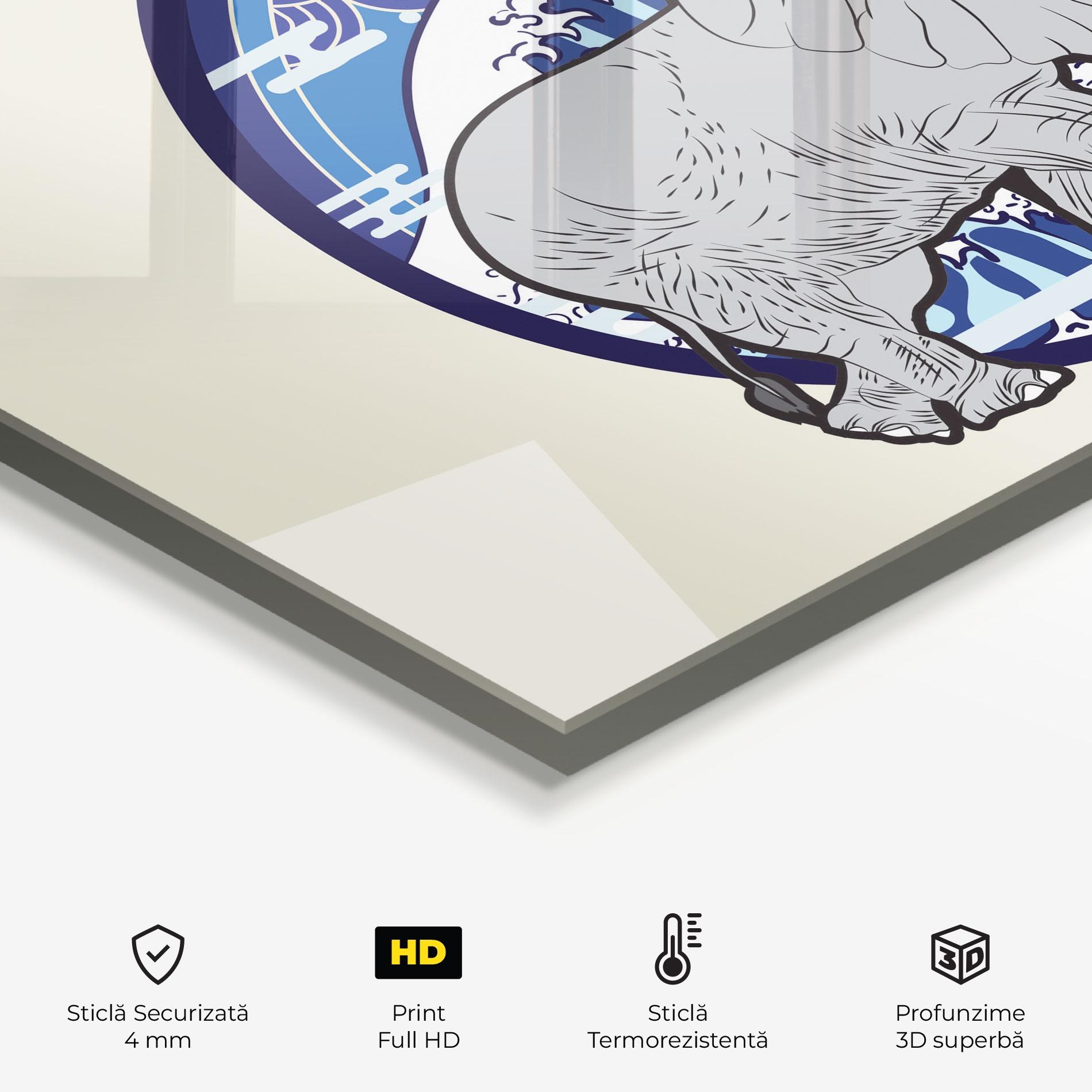 Panou Sticla Bucatarie Elephant On Cream mockup 2