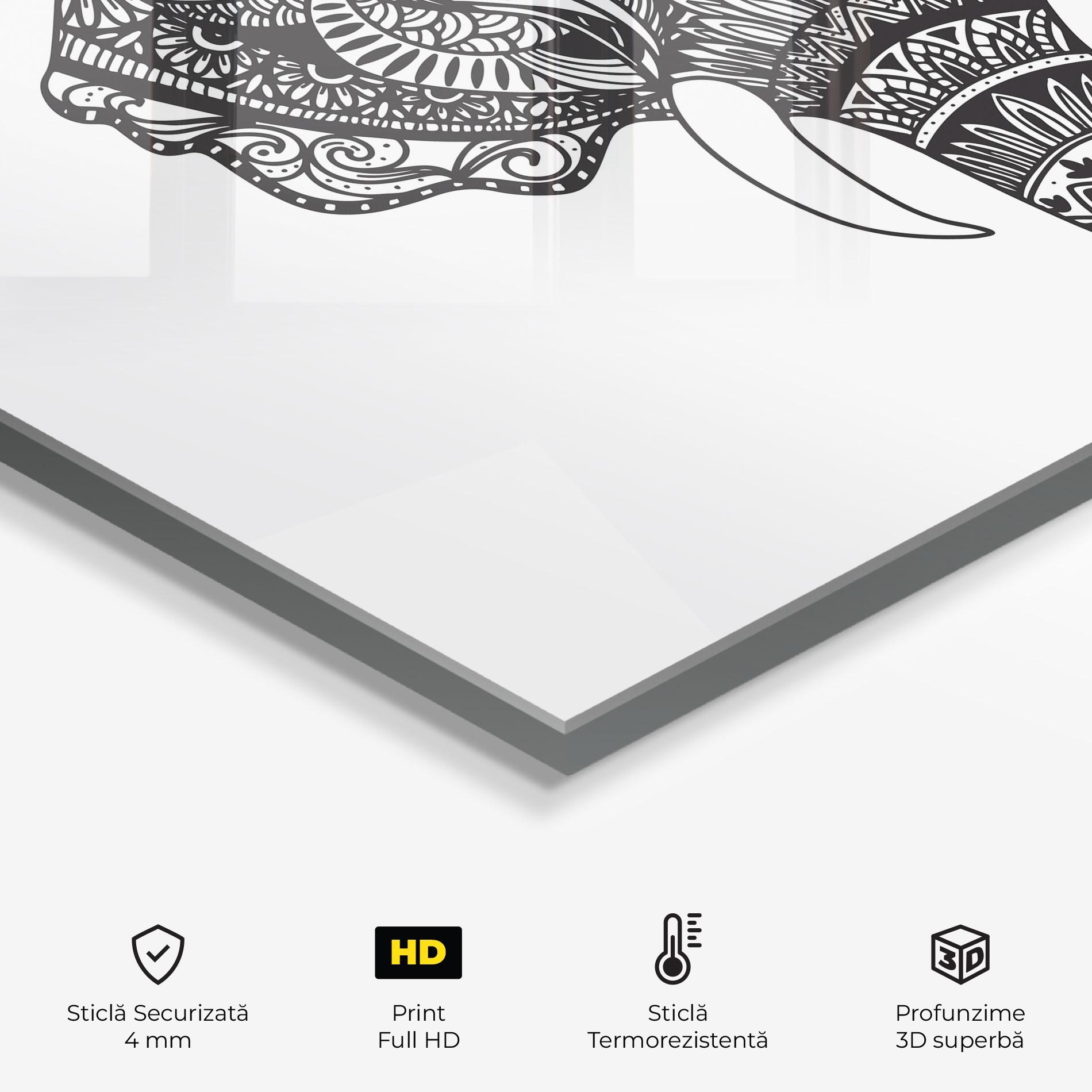 Panou Sticla Bucatarie Mandala Head mockup 2