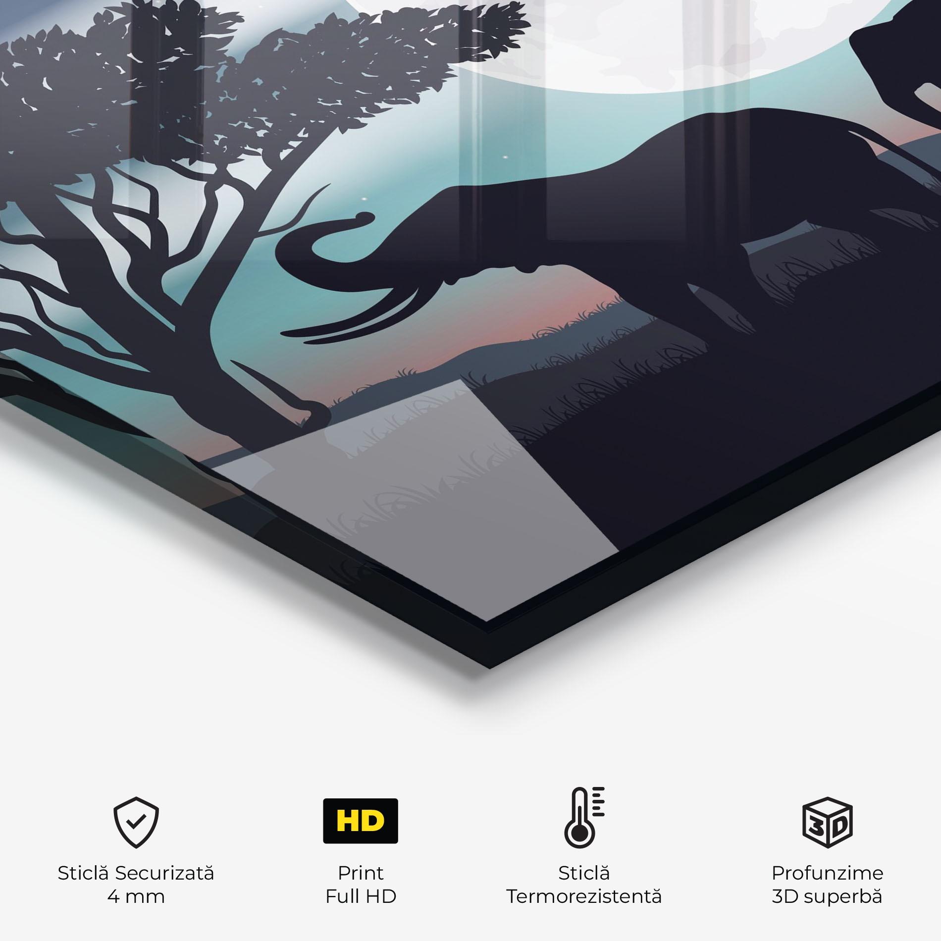 Panou Sticla Bucatarie Moon Elephant mockup 2