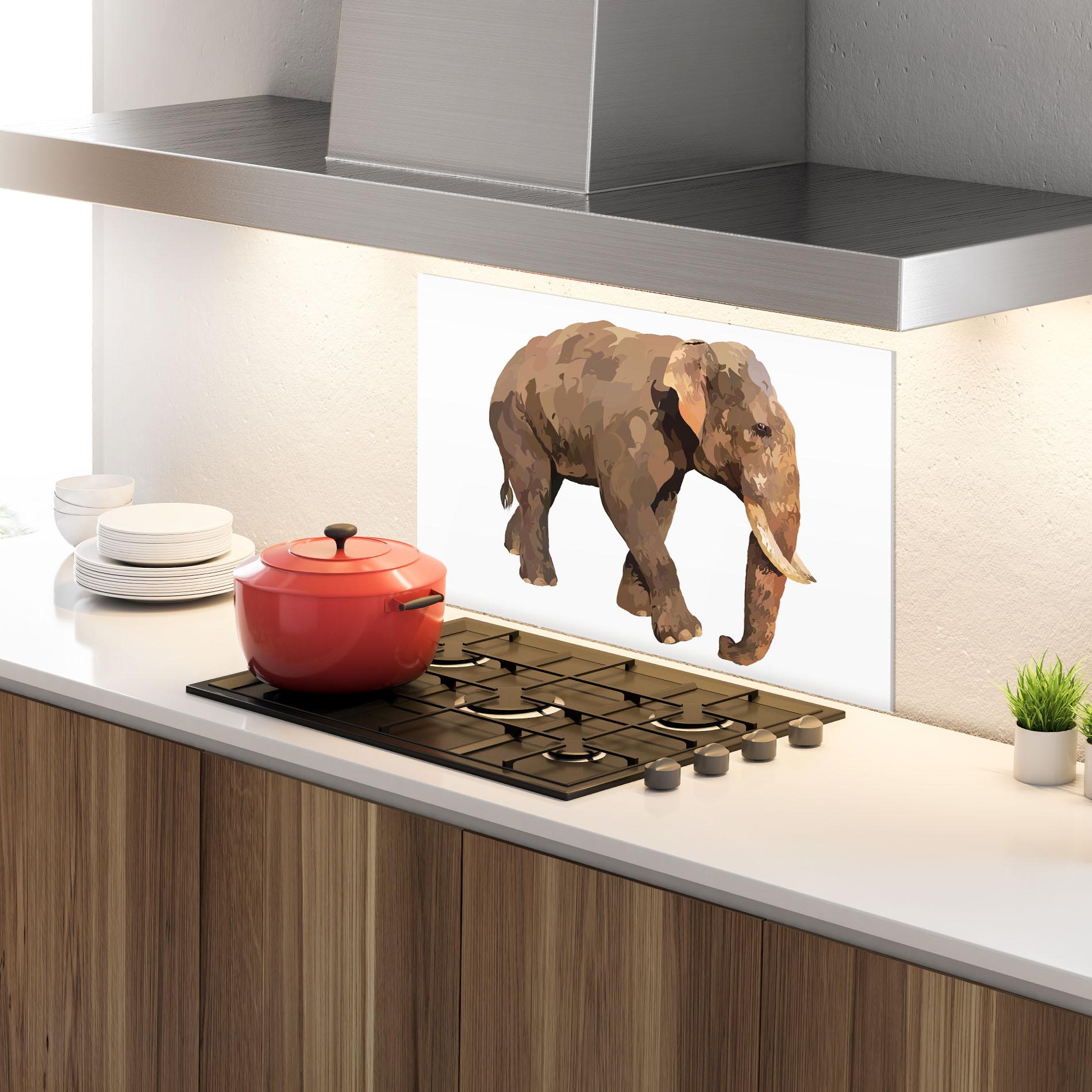 Panou Sticla Bucatarie Brown Elephant mockup 4