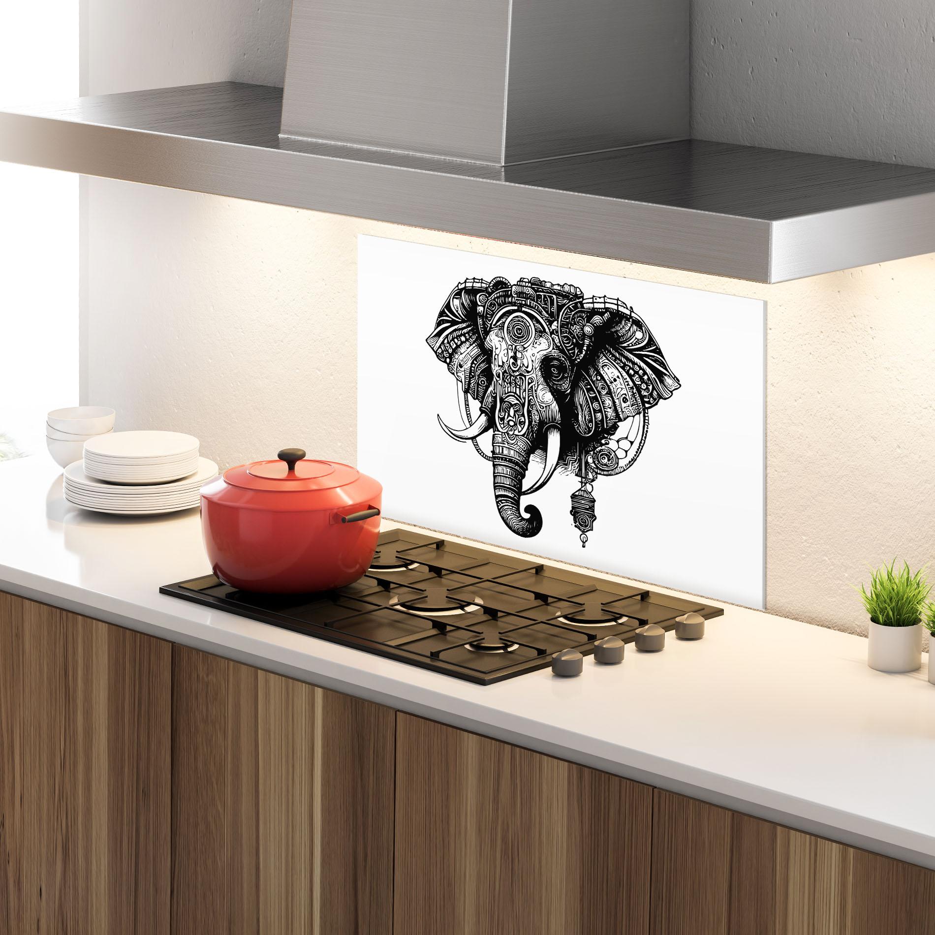 Panou Sticla Bucatarie Ehephant Head mockup 4