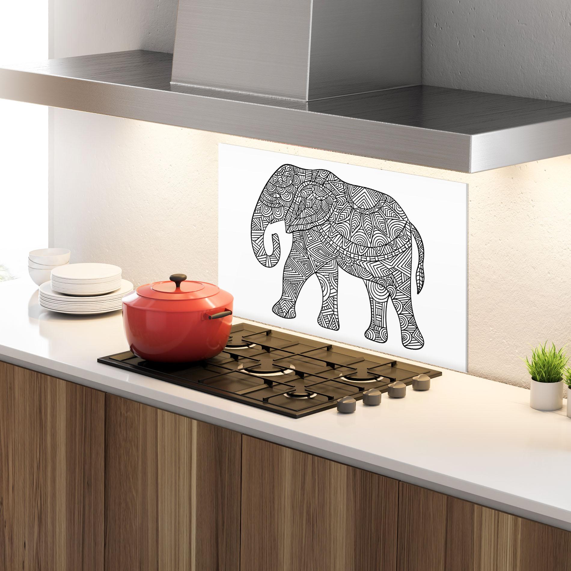 Panou Sticla Bucatarie Elephant Mandala mockup 4