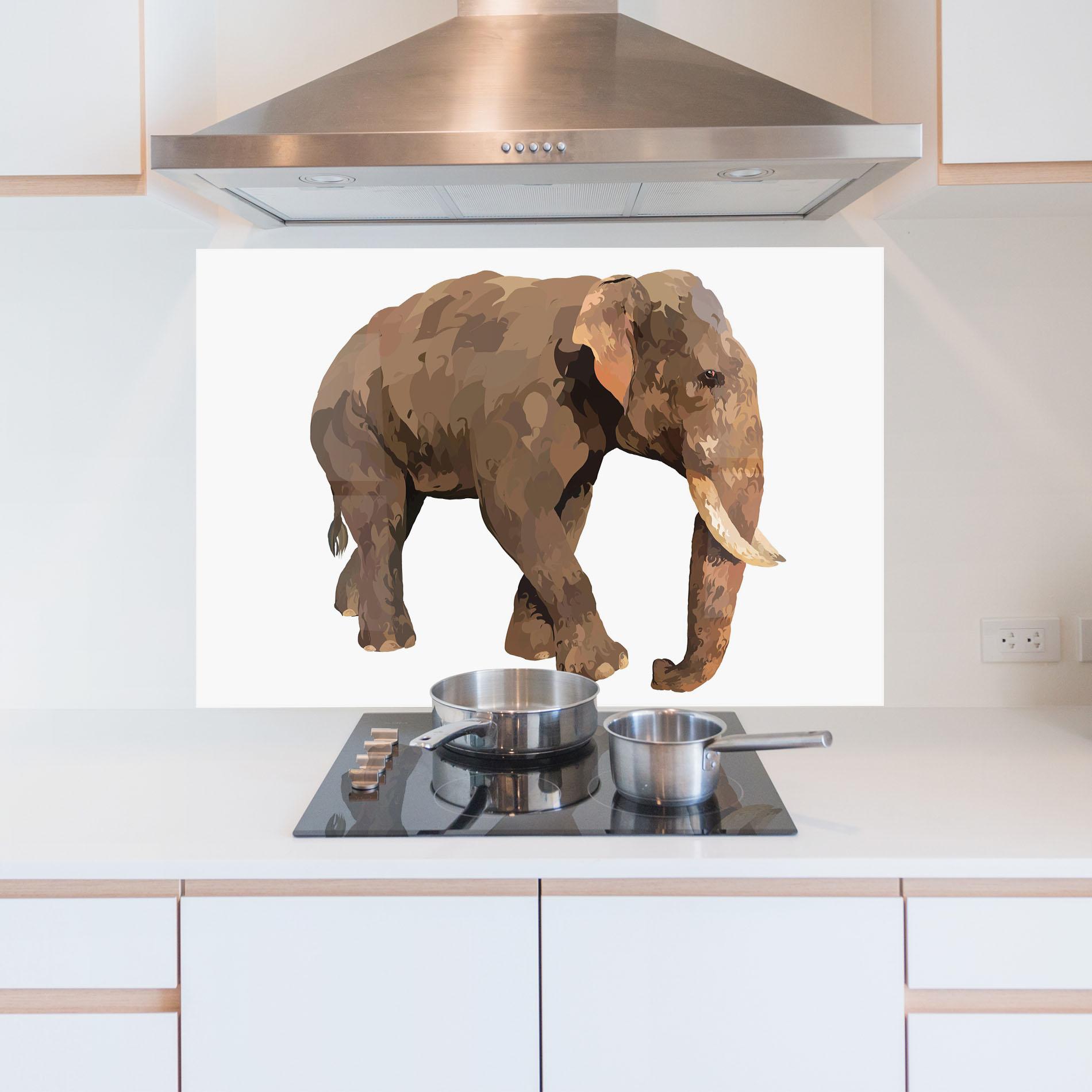 Panou Sticla Bucatarie Brown Elephant mockup 5