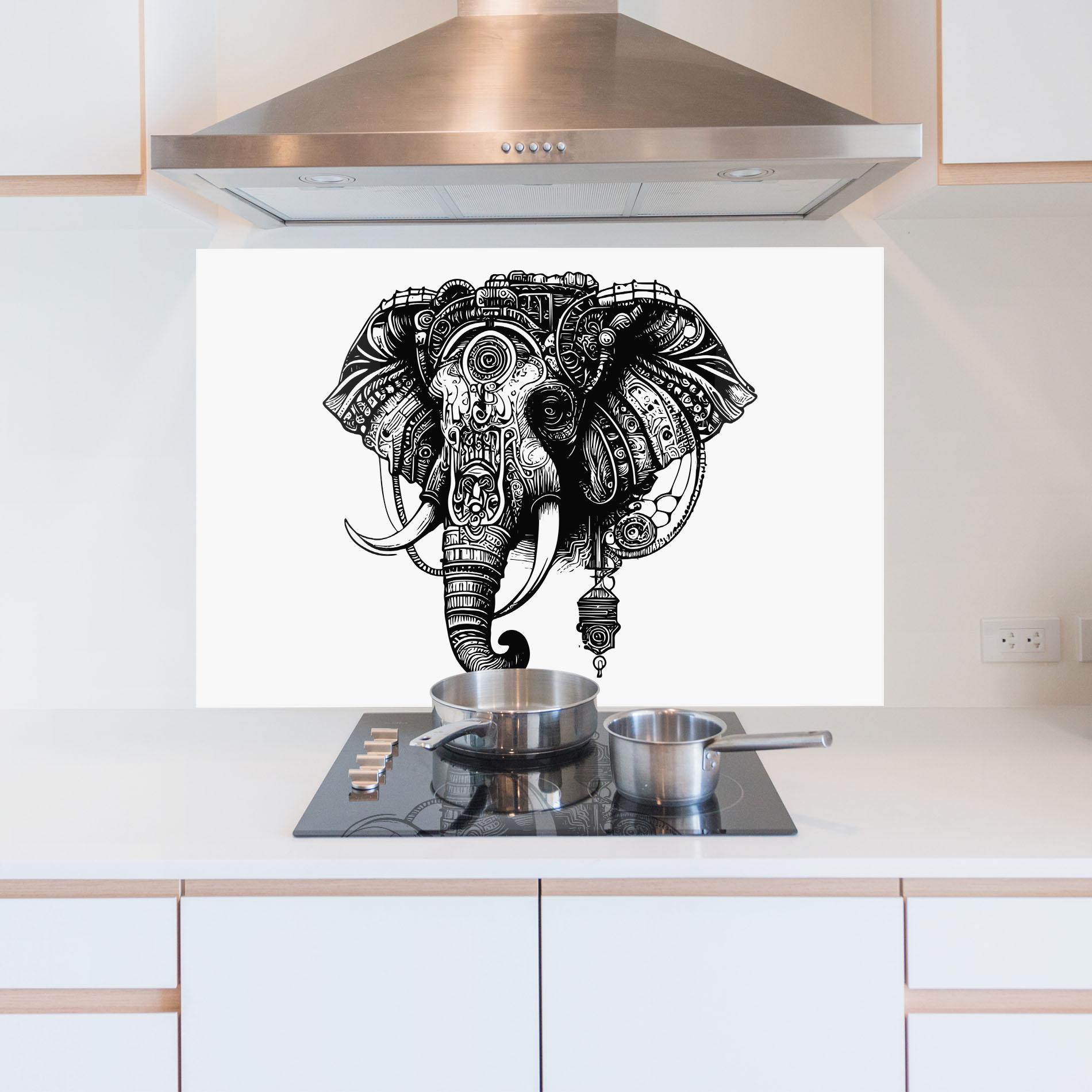 Panou Sticla Bucatarie Ehephant Head mockup 5