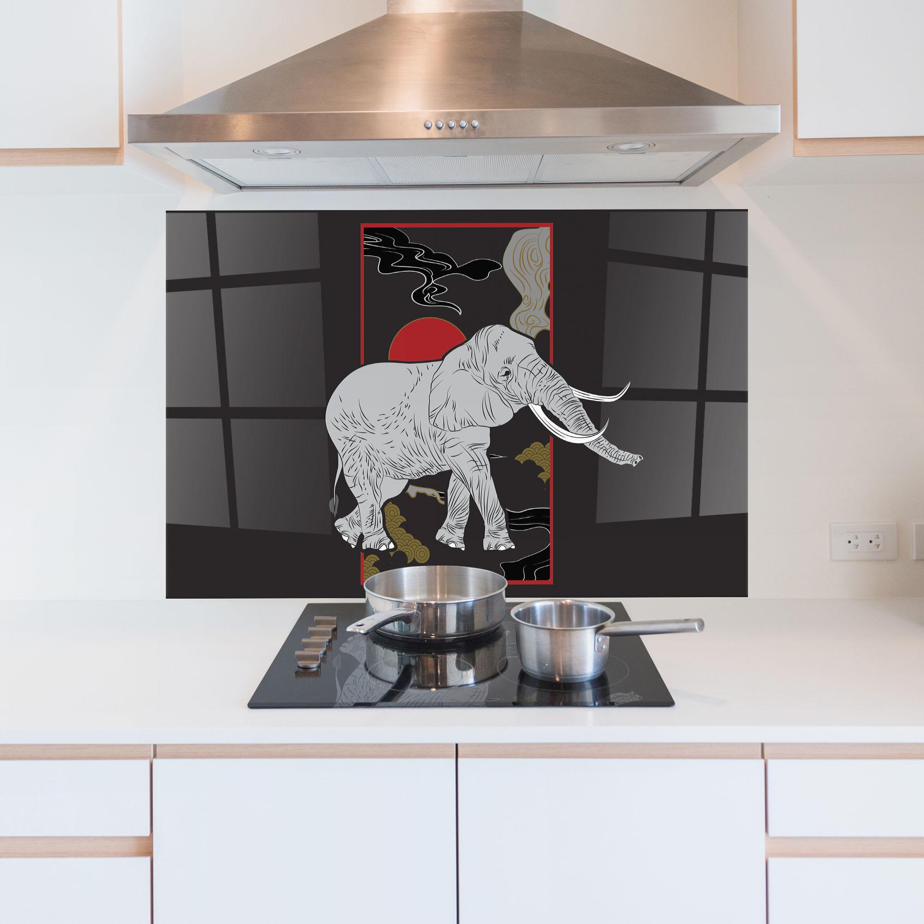 Panou Sticla Bucatarie Elephant Asia mockup 5