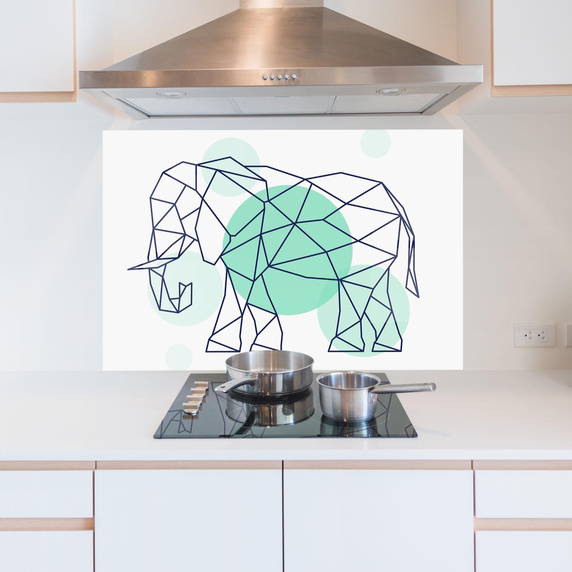 Panou Sticla Bucatarie Elephant Geometric mockup 5
