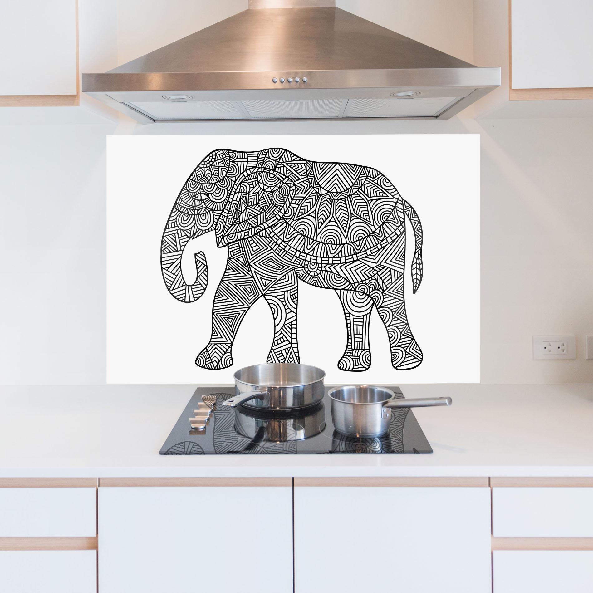 Panou Sticla Bucatarie Elephant Mandala mockup 5