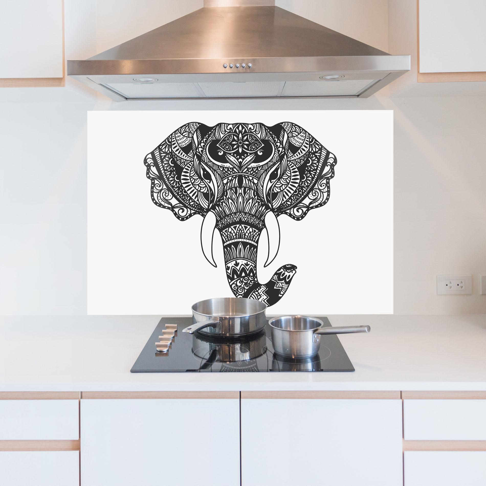 Panou Sticla Bucatarie Mandala Head mockup 5