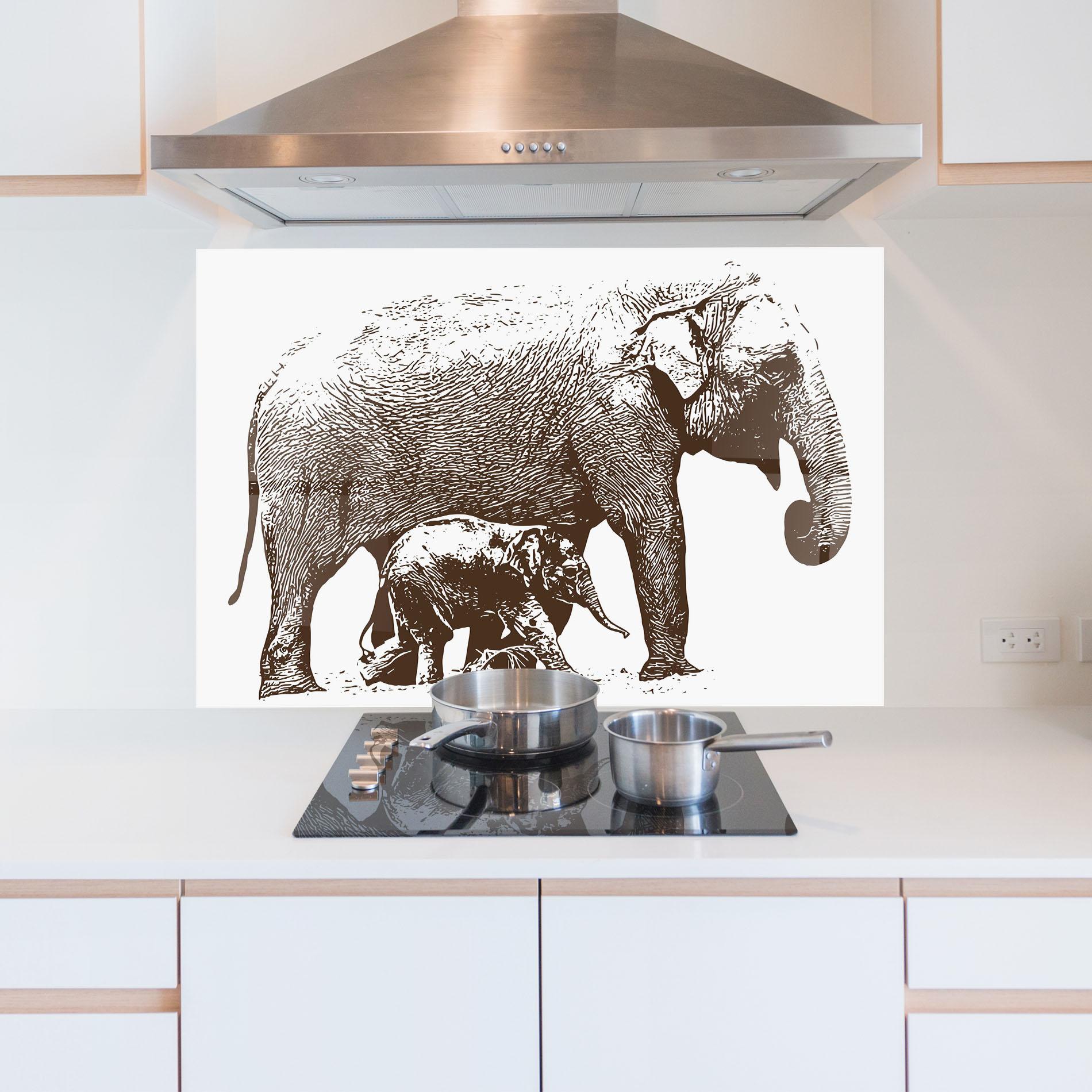 Panou Sticla Bucatarie Mother Elephent mockup 5