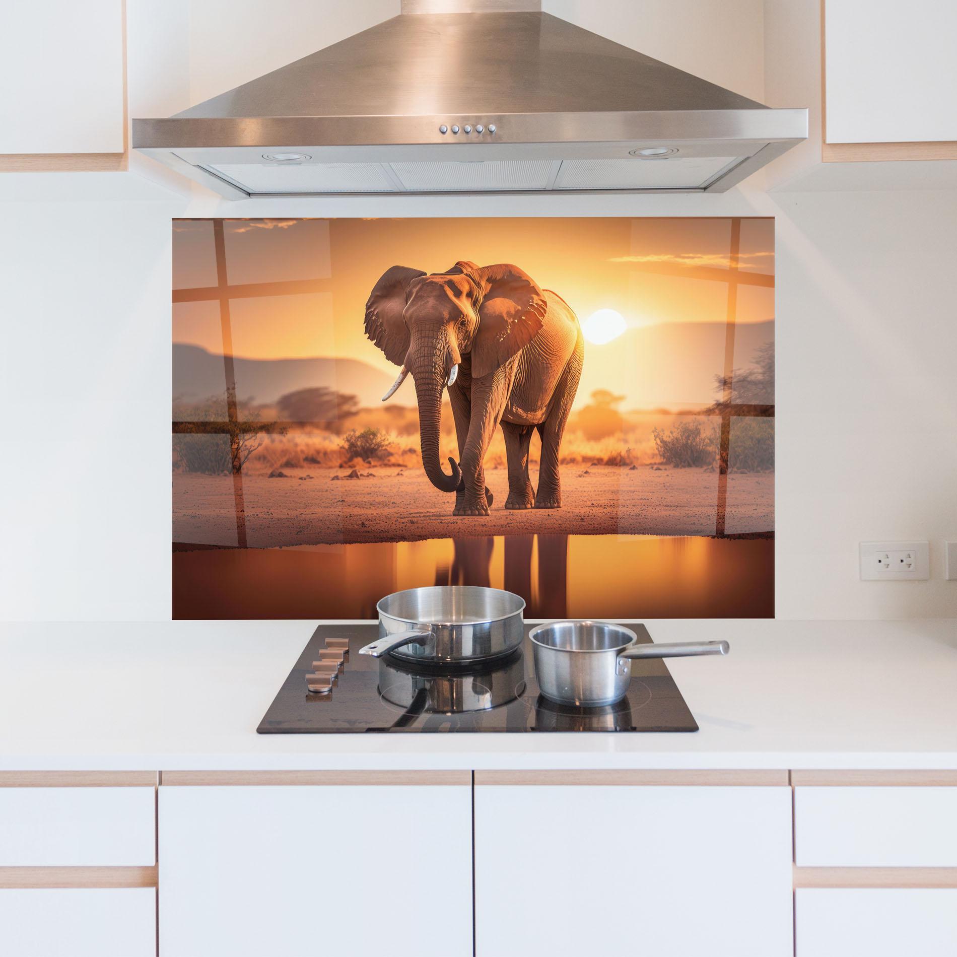 Panou Sticla Bucatarie Wild Savannah mockup 5
