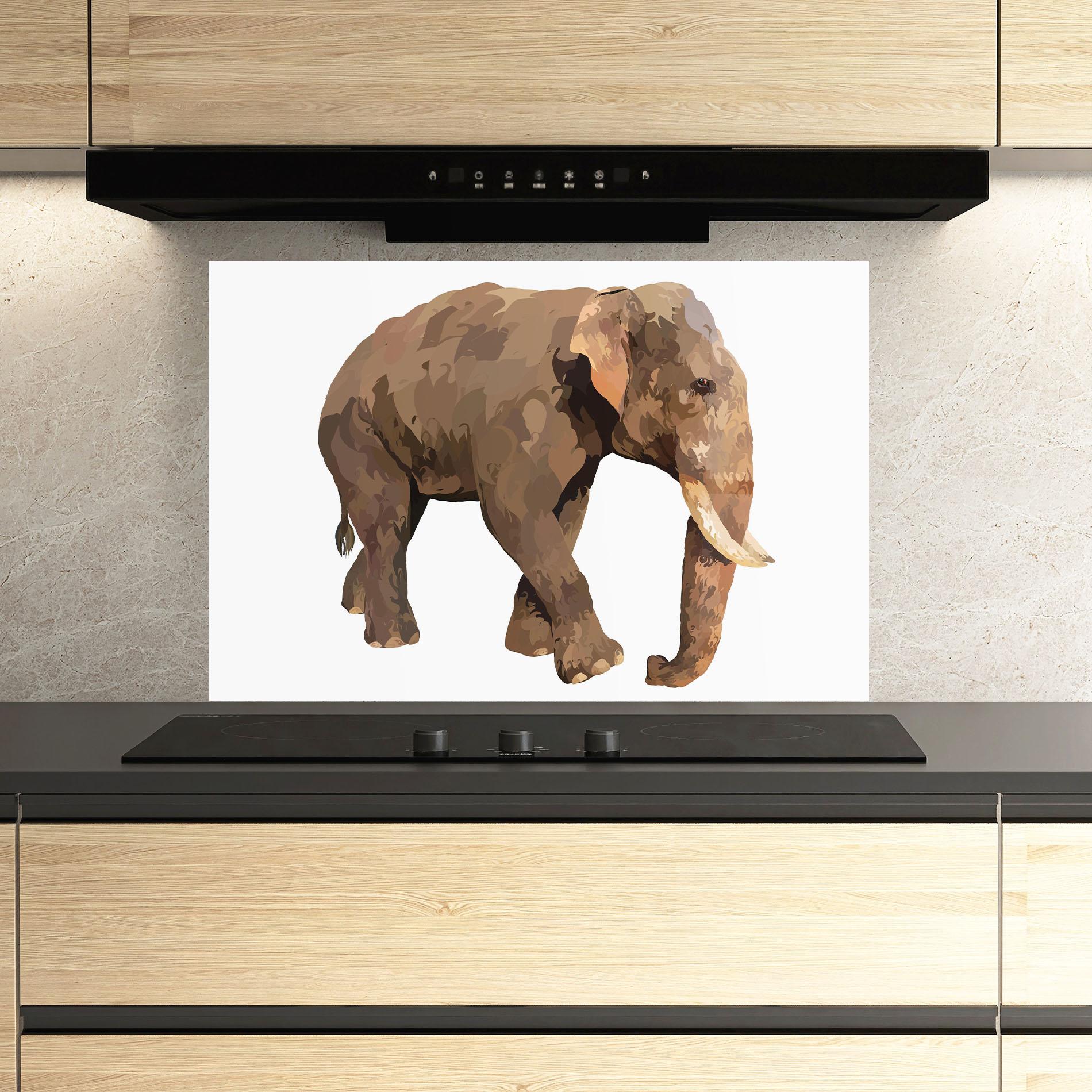 Panou Sticla Bucatarie Brown Elephant mockup 3