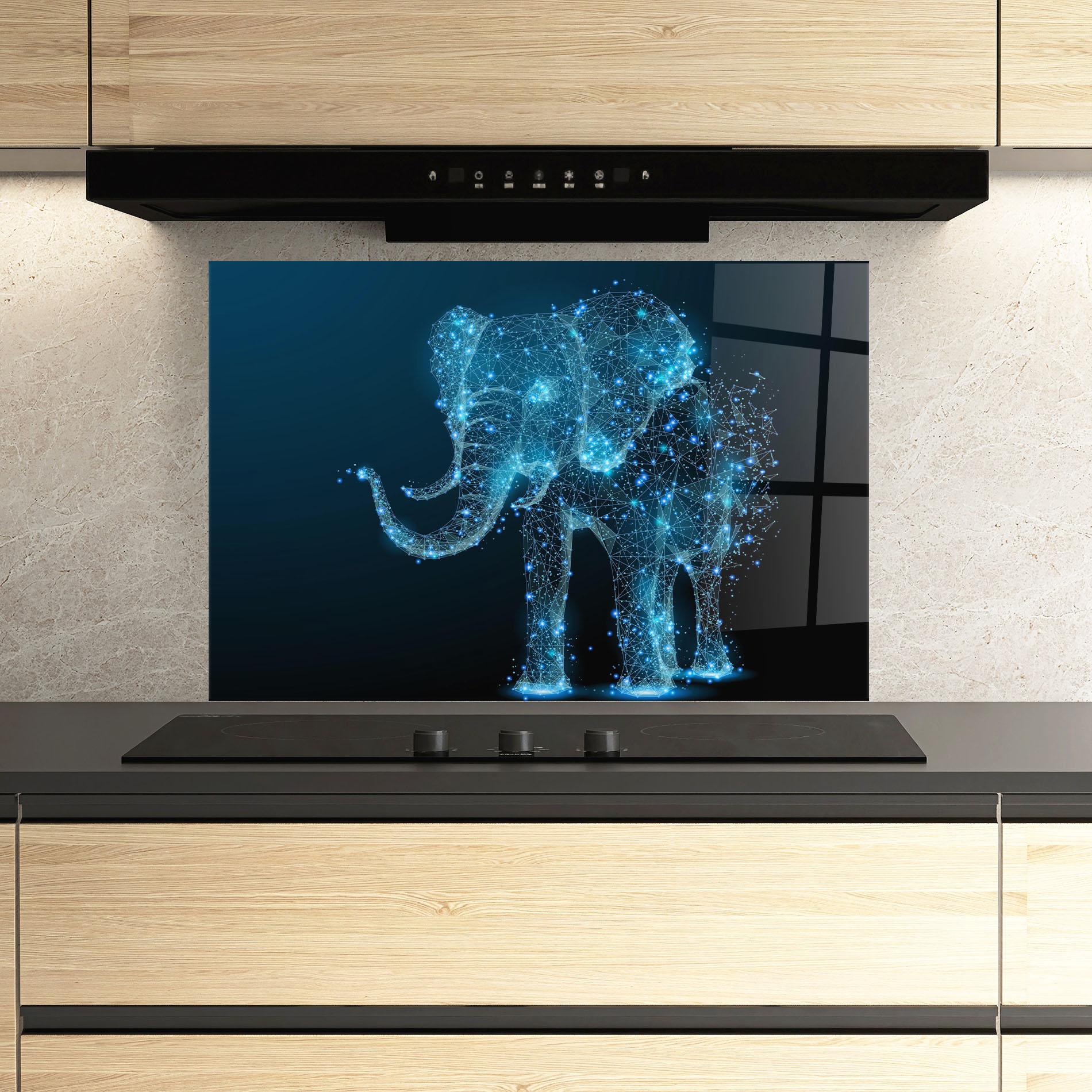 Panou Sticla Bucatarie Digital Elephant mockup 3