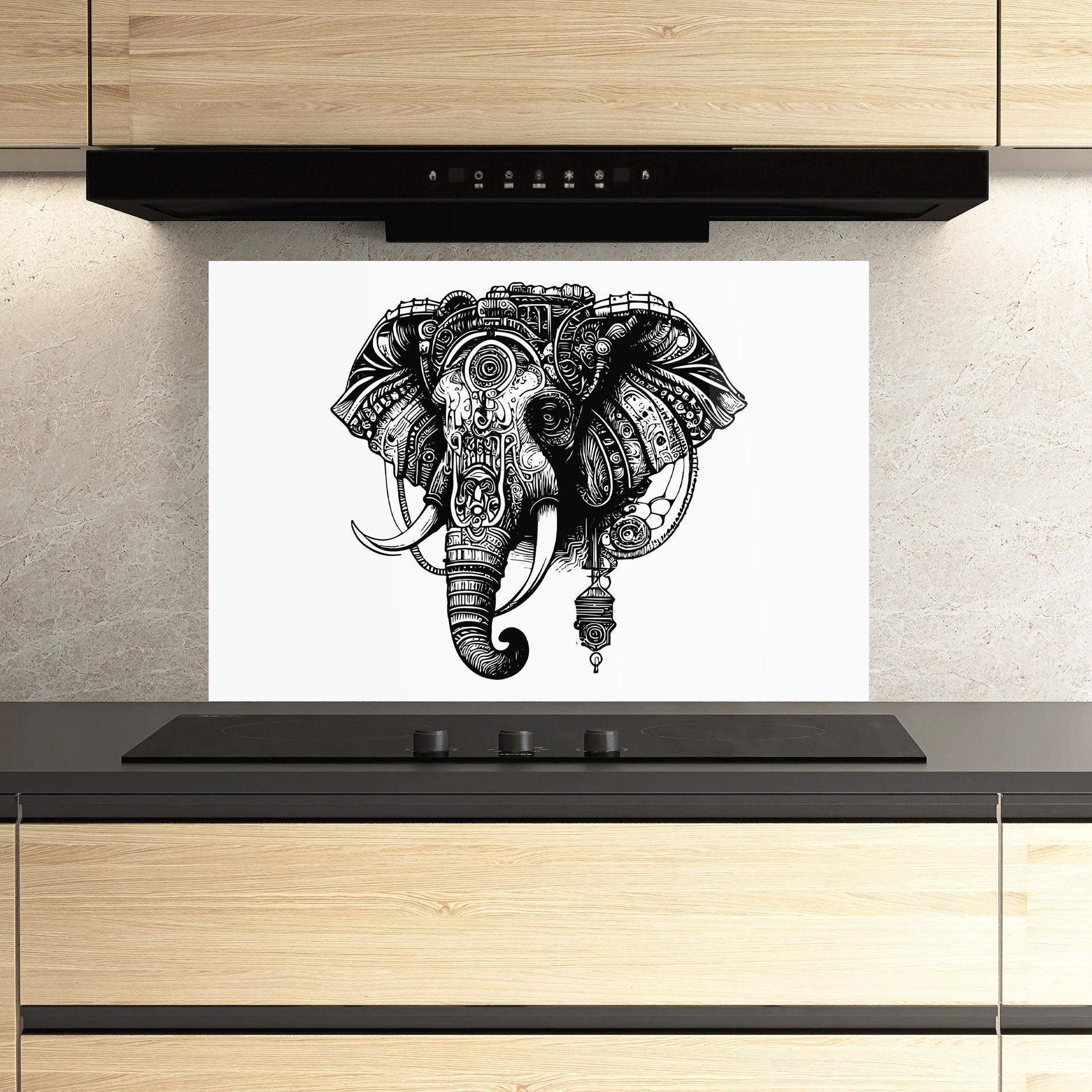 Panou Sticla Bucatarie Ehephant Head mockup 3