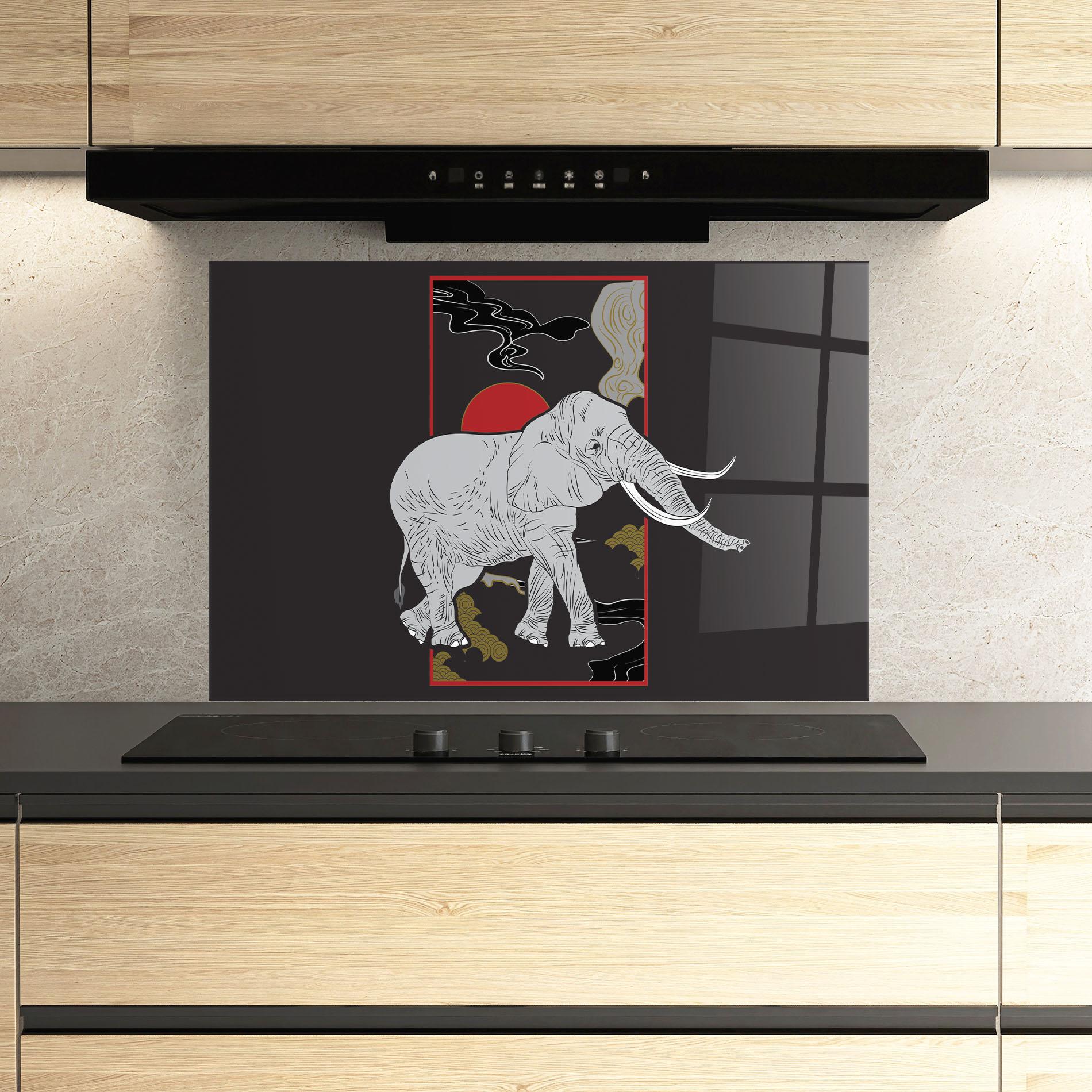 Panou Sticla Bucatarie Elephant Asia mockup 3
