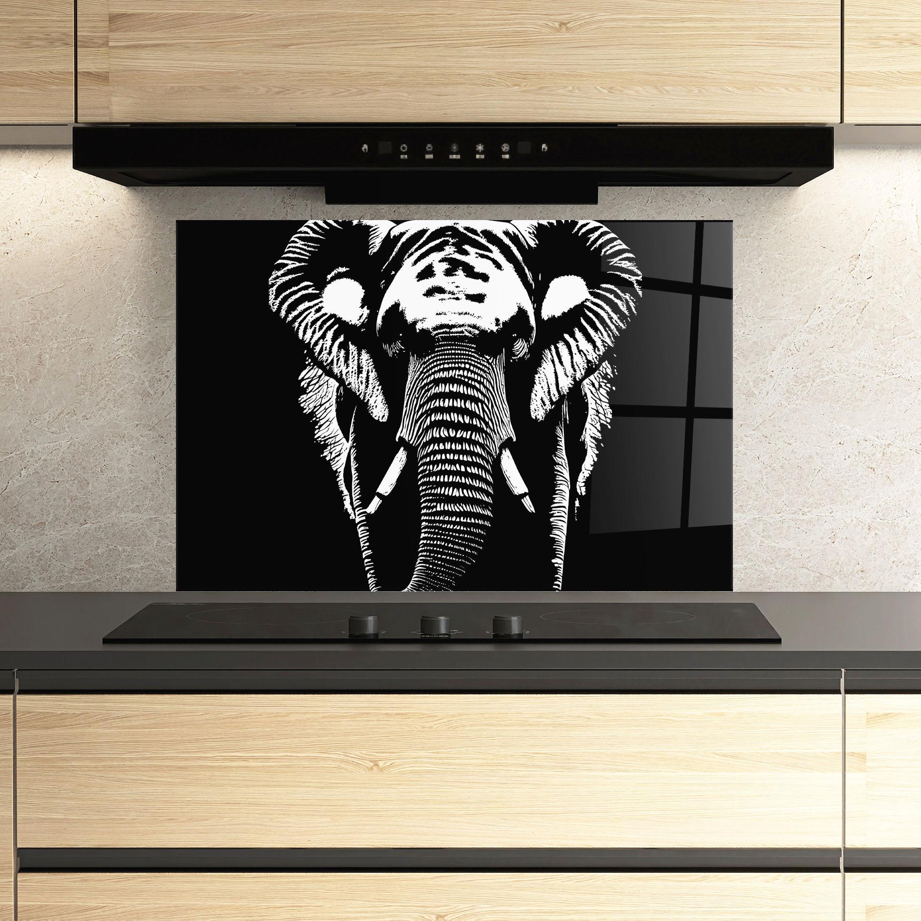 Panou Sticla Bucatarie Elephant Drawing mockup 3