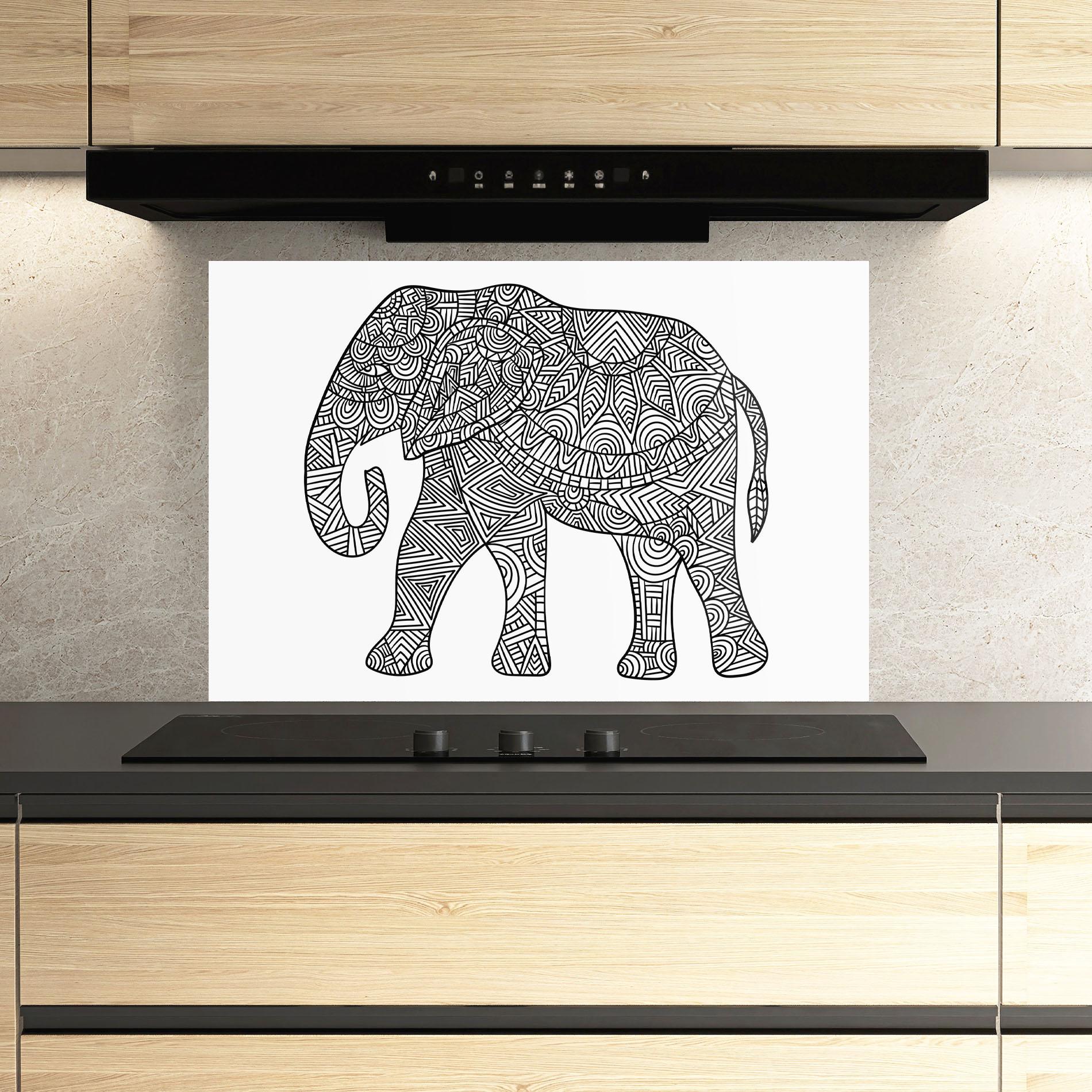 Panou Sticla Bucatarie Elephant Mandala mockup 3