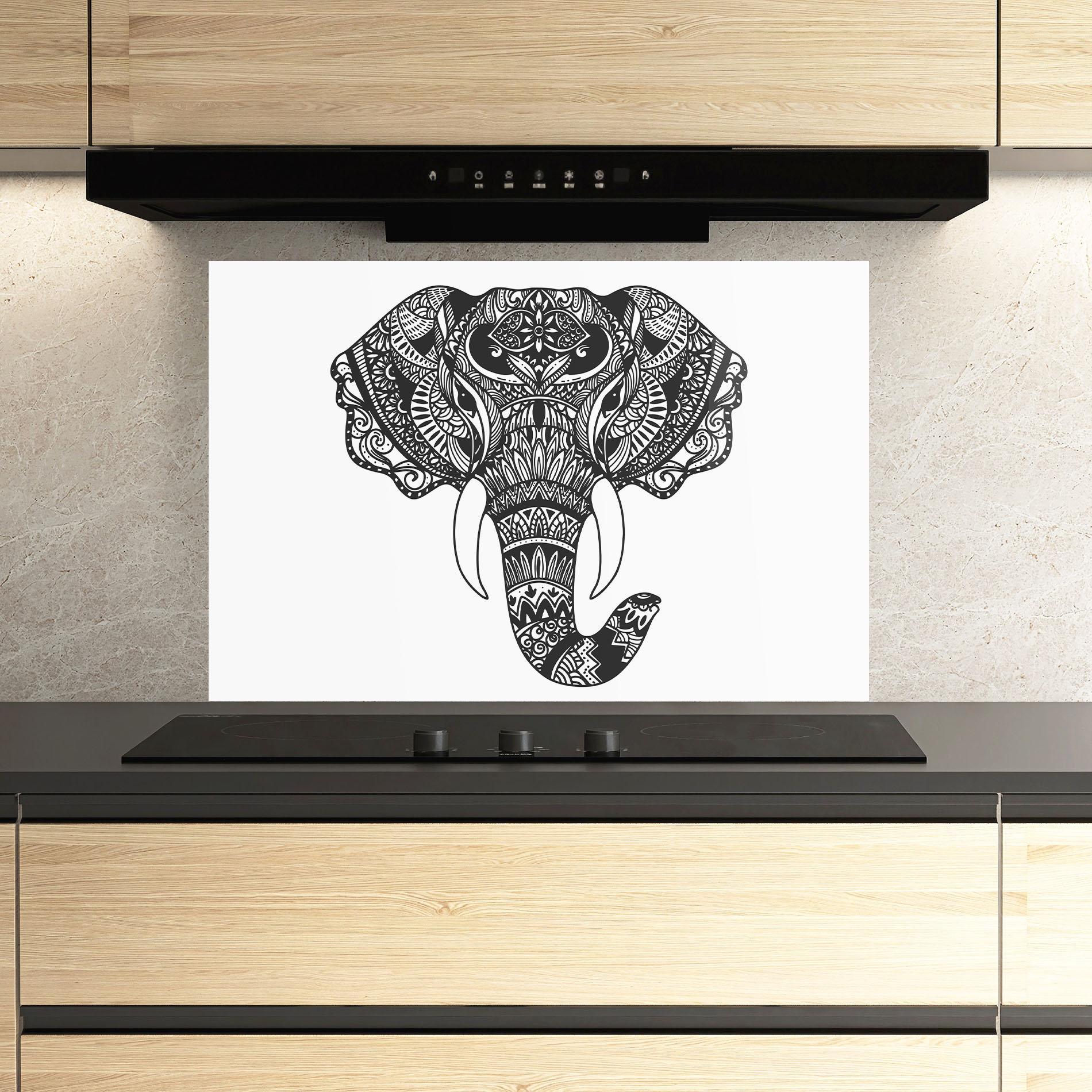 Panou Sticla Bucatarie Mandala Head mockup 3