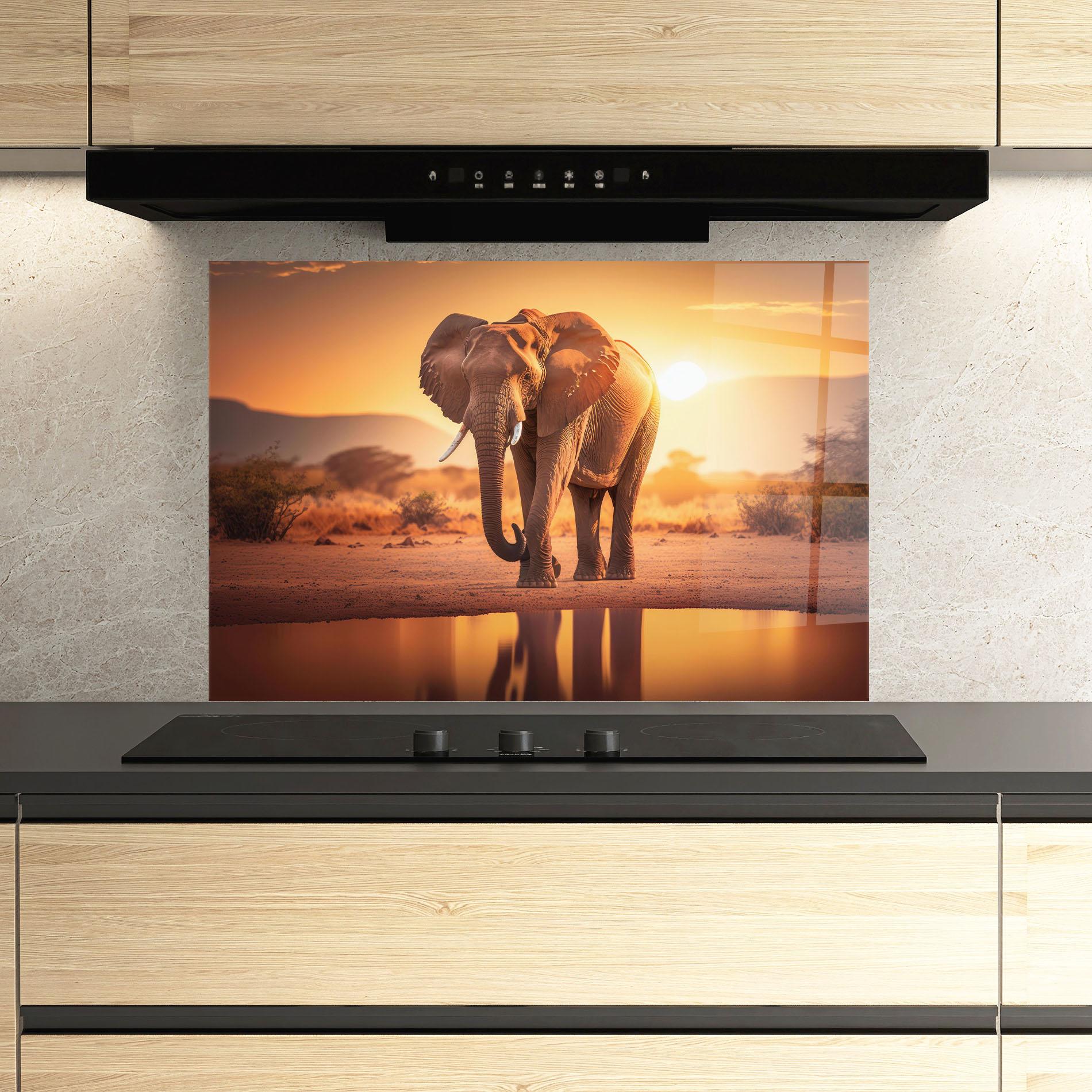 Panou Sticla Bucatarie Wild Savannah mockup 3