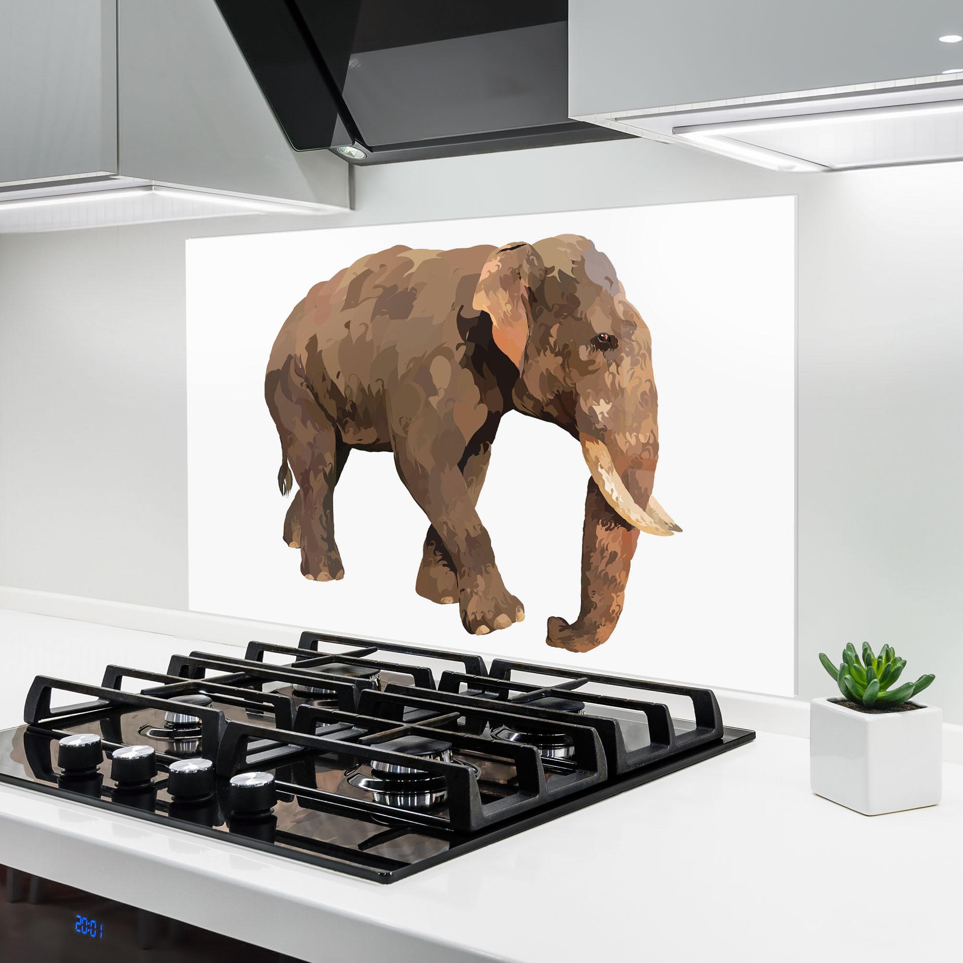 Panou Sticla Bucatarie Brown Elephant mockup 6