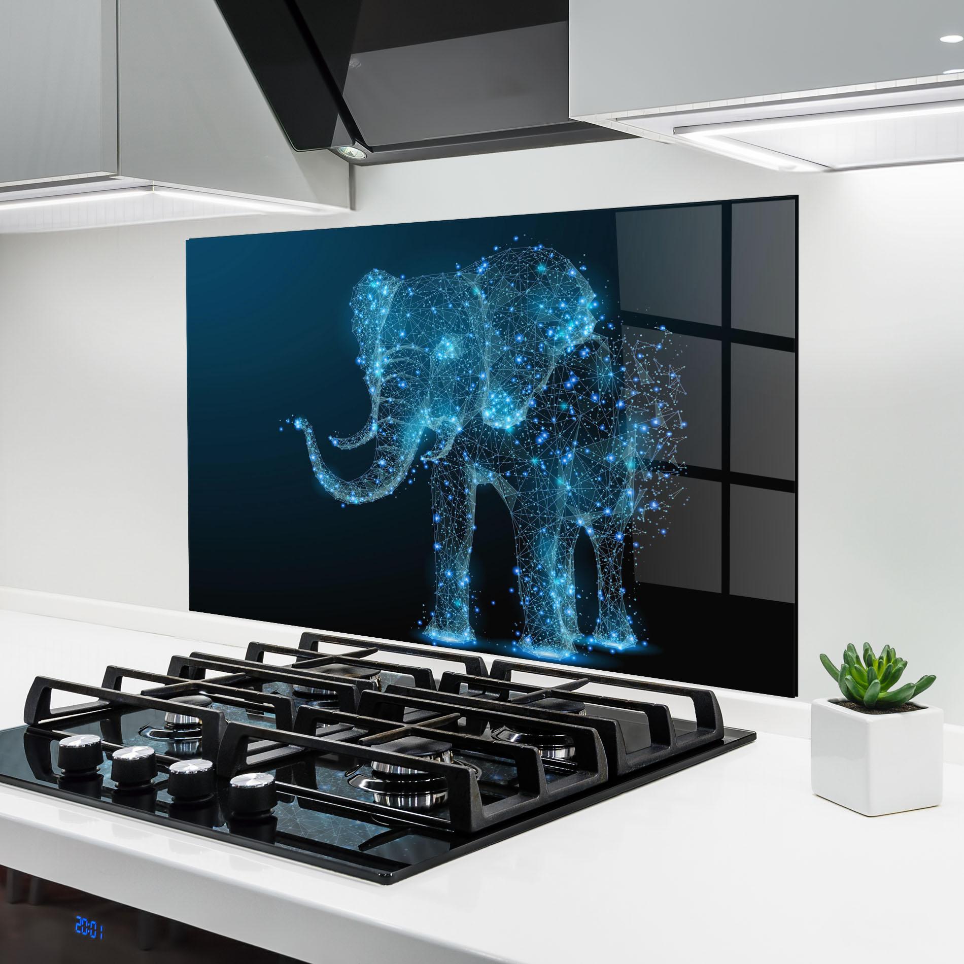 Panou Sticla Bucatarie Digital Elephant mockup 6