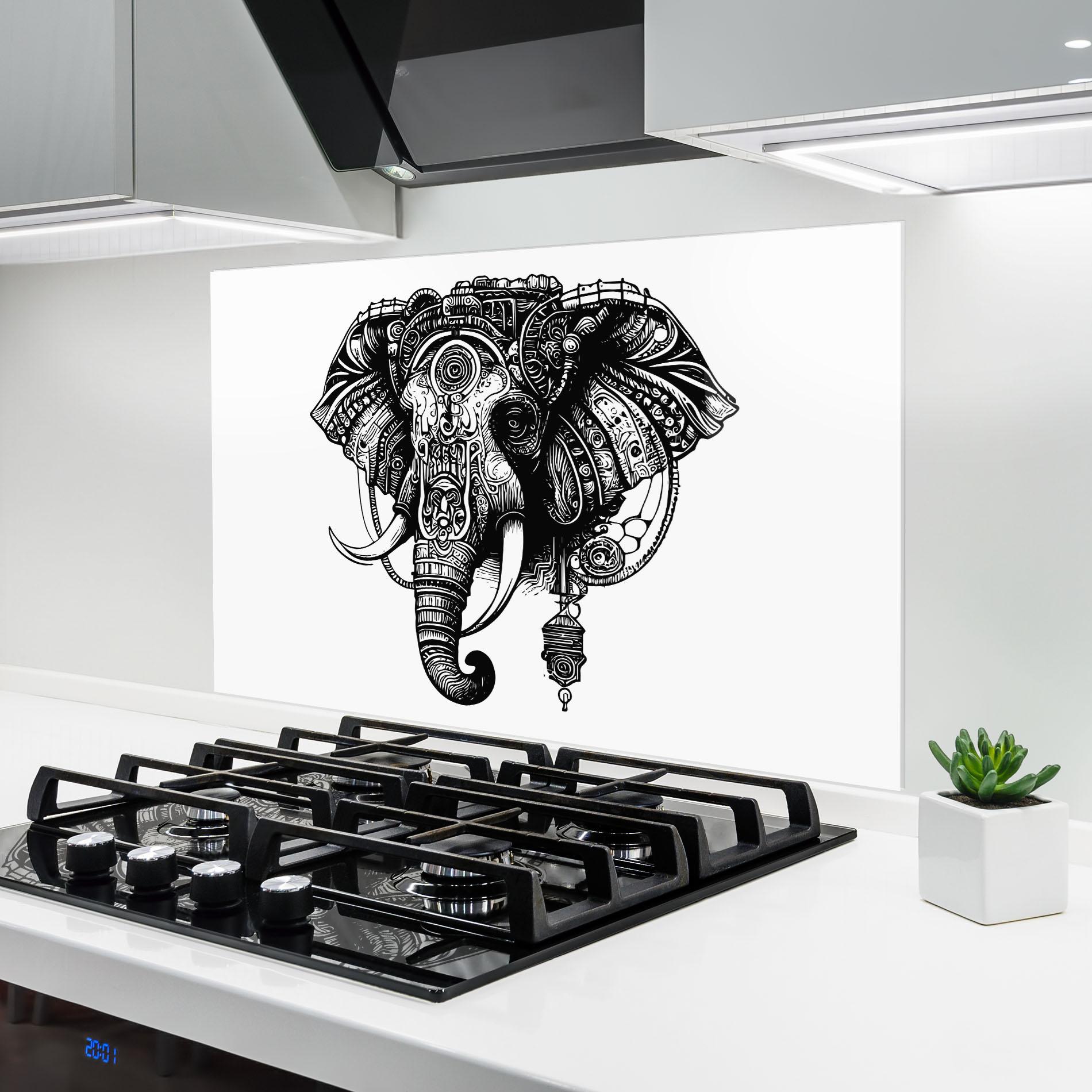 Panou Sticla Bucatarie Ehephant Head mockup 6
