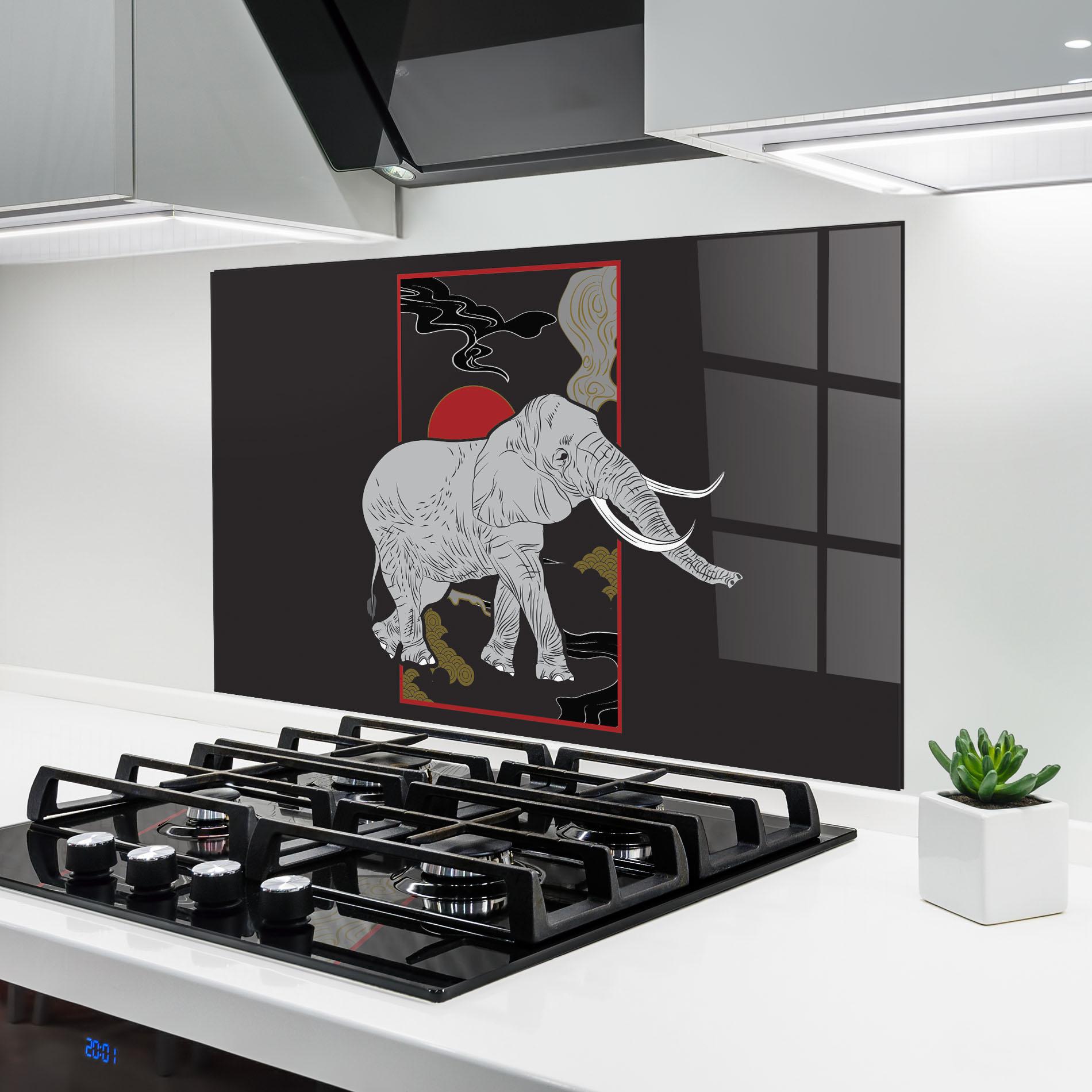 Panou Sticla Bucatarie Elephant Asia mockup 6
