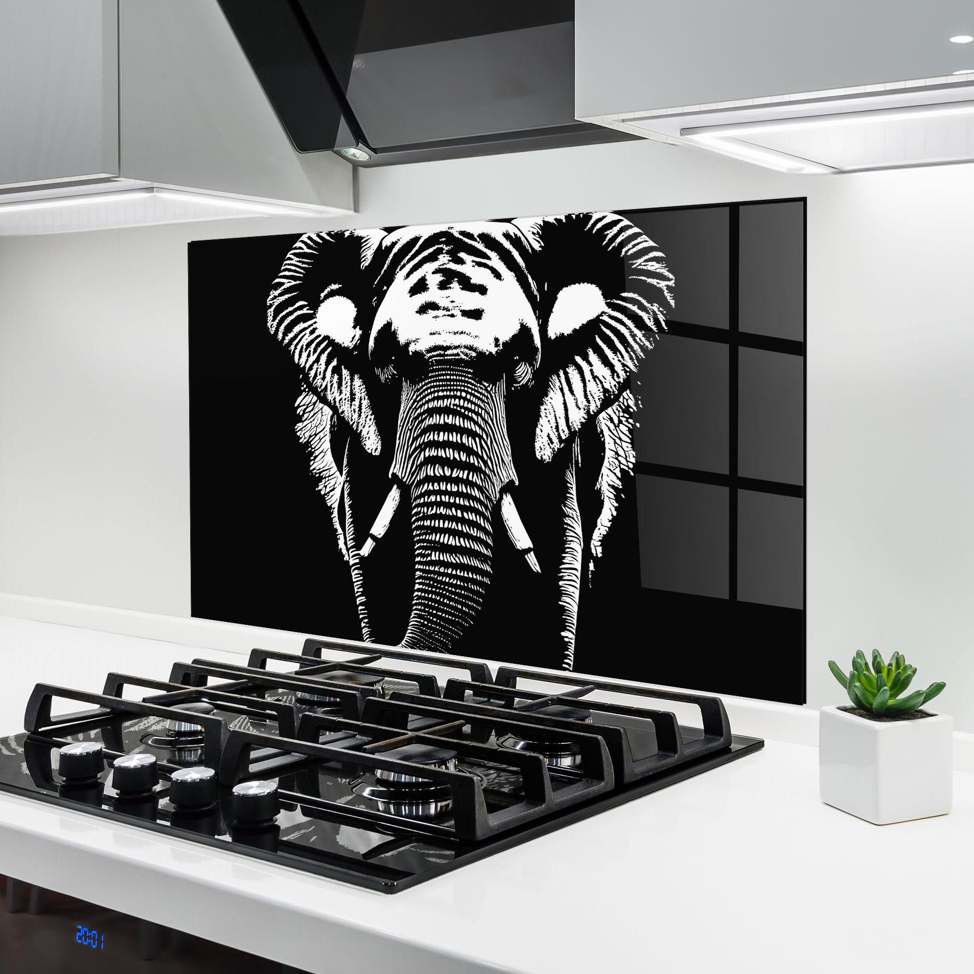 Panou Sticla Bucatarie Elephant Drawing mockup 6