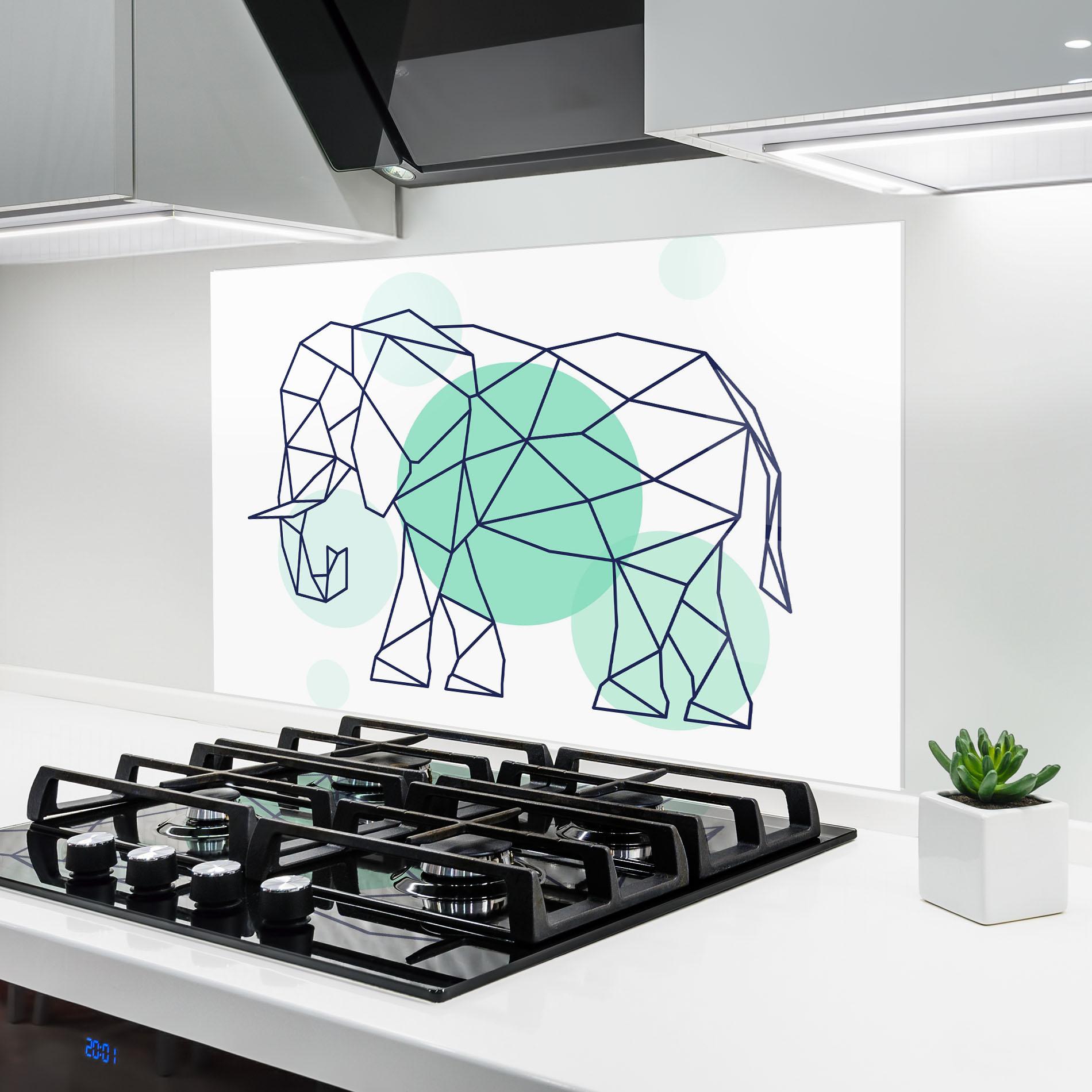 Panou Sticla Bucatarie Elephant Geometric mockup 6