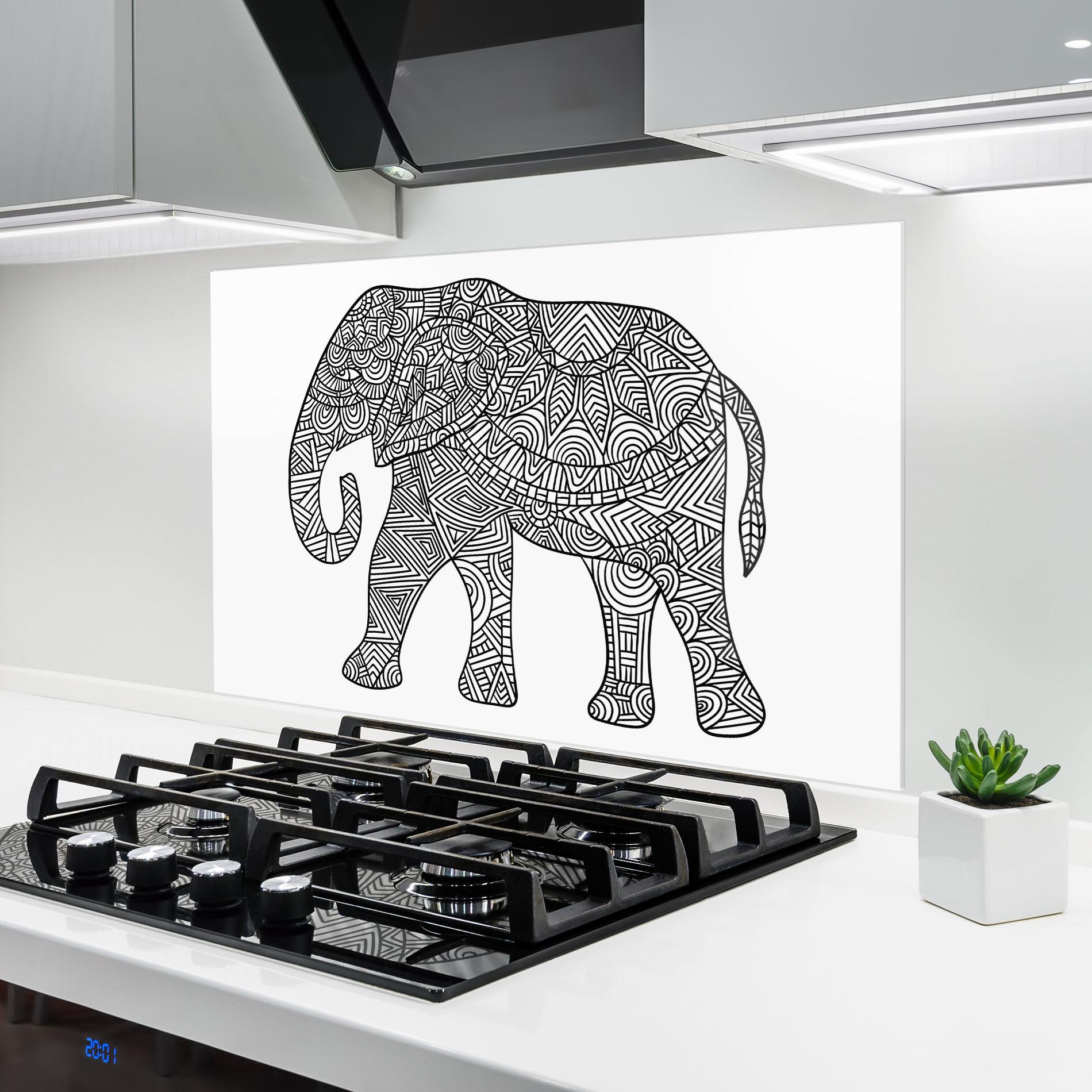 Panou Sticla Bucatarie Elephant Mandala mockup 6