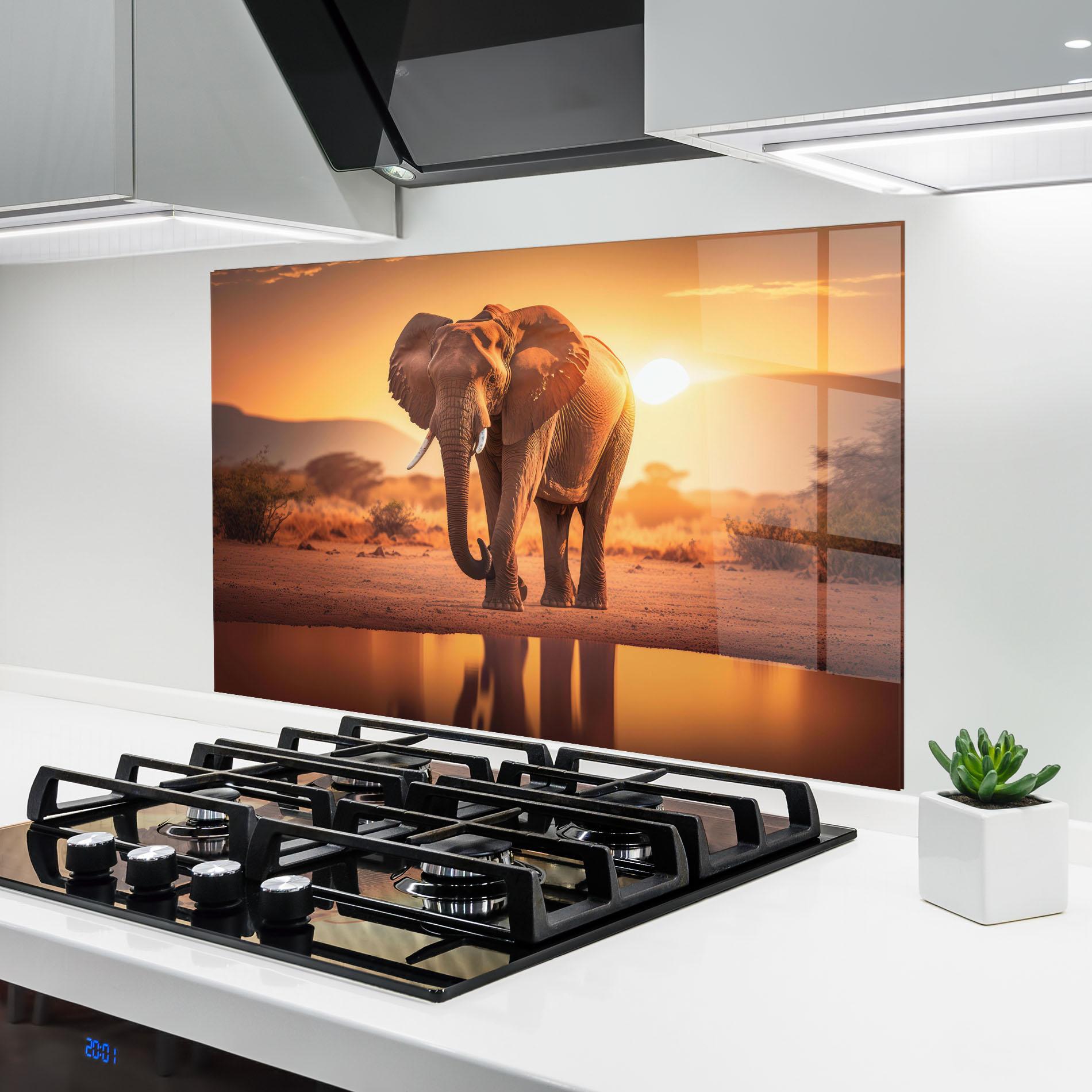 Panou Sticla Bucatarie Wild Savannah mockup 6