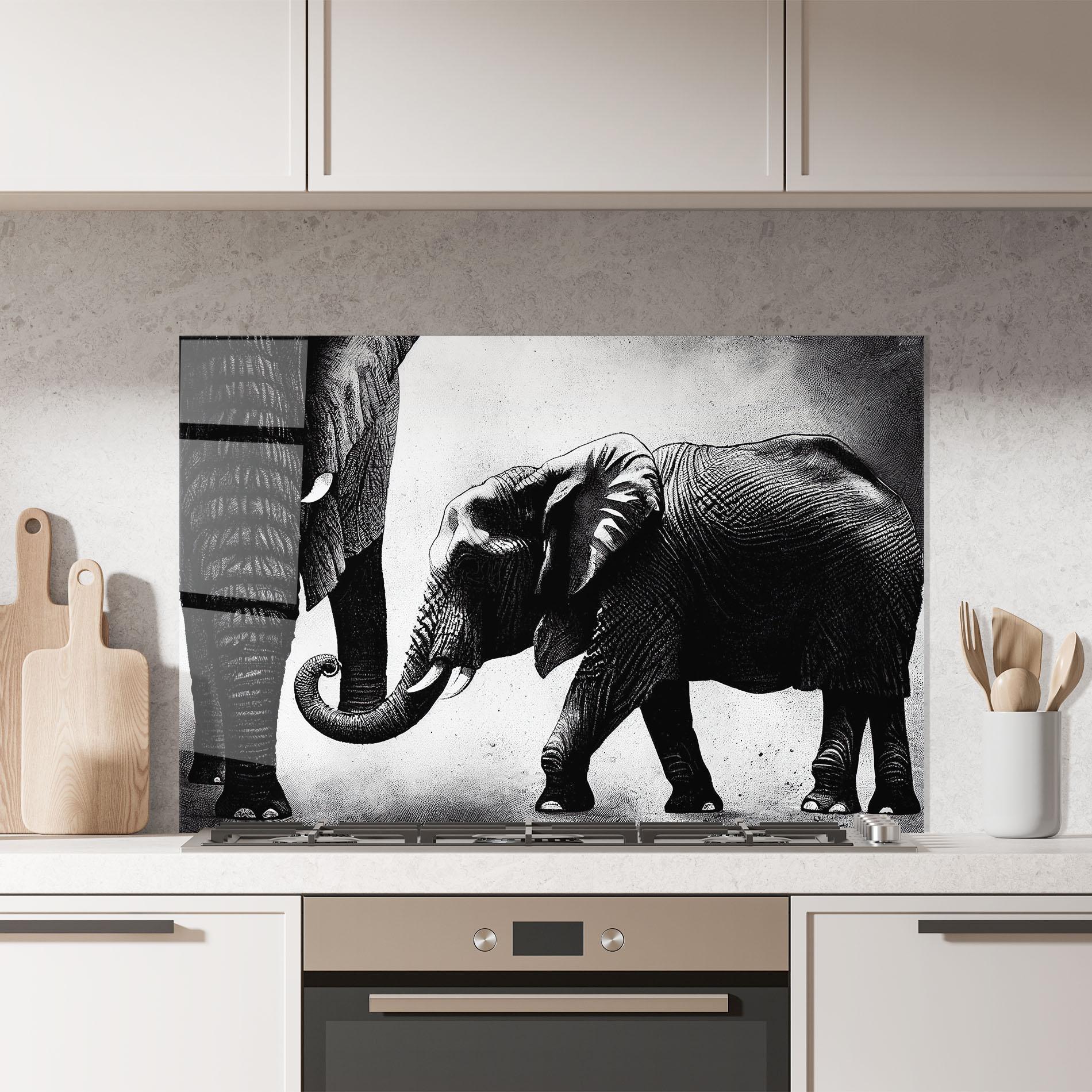 Panou Sticla Bucatarie Baby Elephant mockup 7