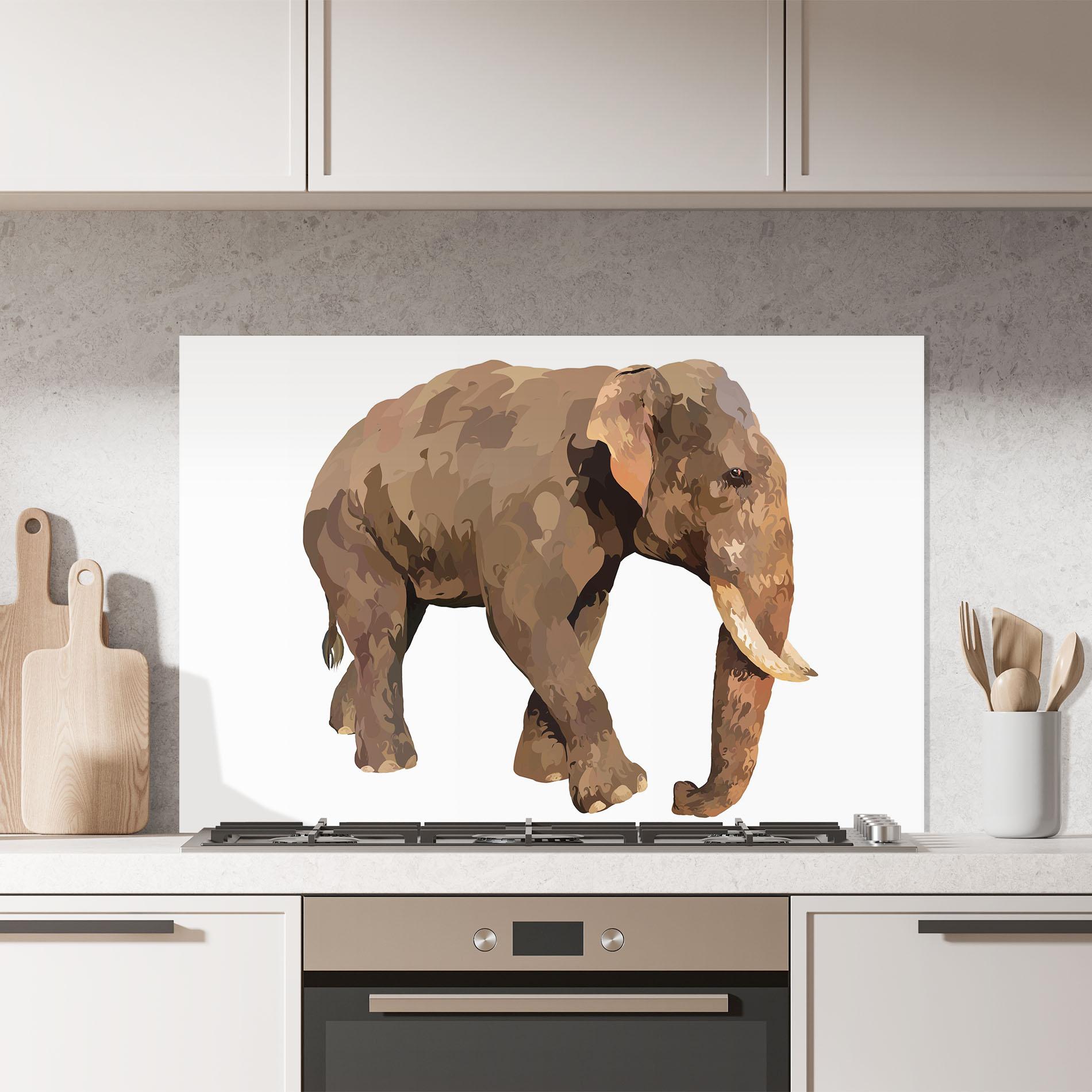 Panou Sticla Bucatarie Brown Elephant mockup 7
