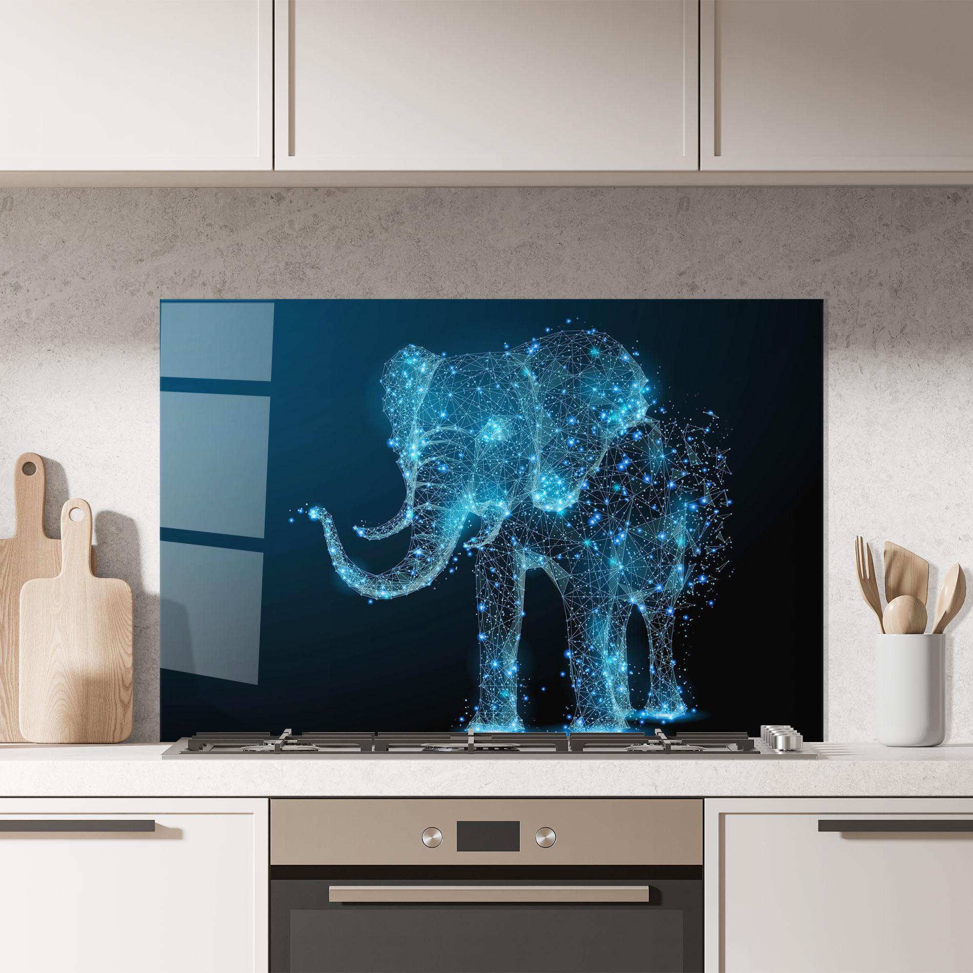 Panou Sticla Bucatarie Digital Elephant mockup 7