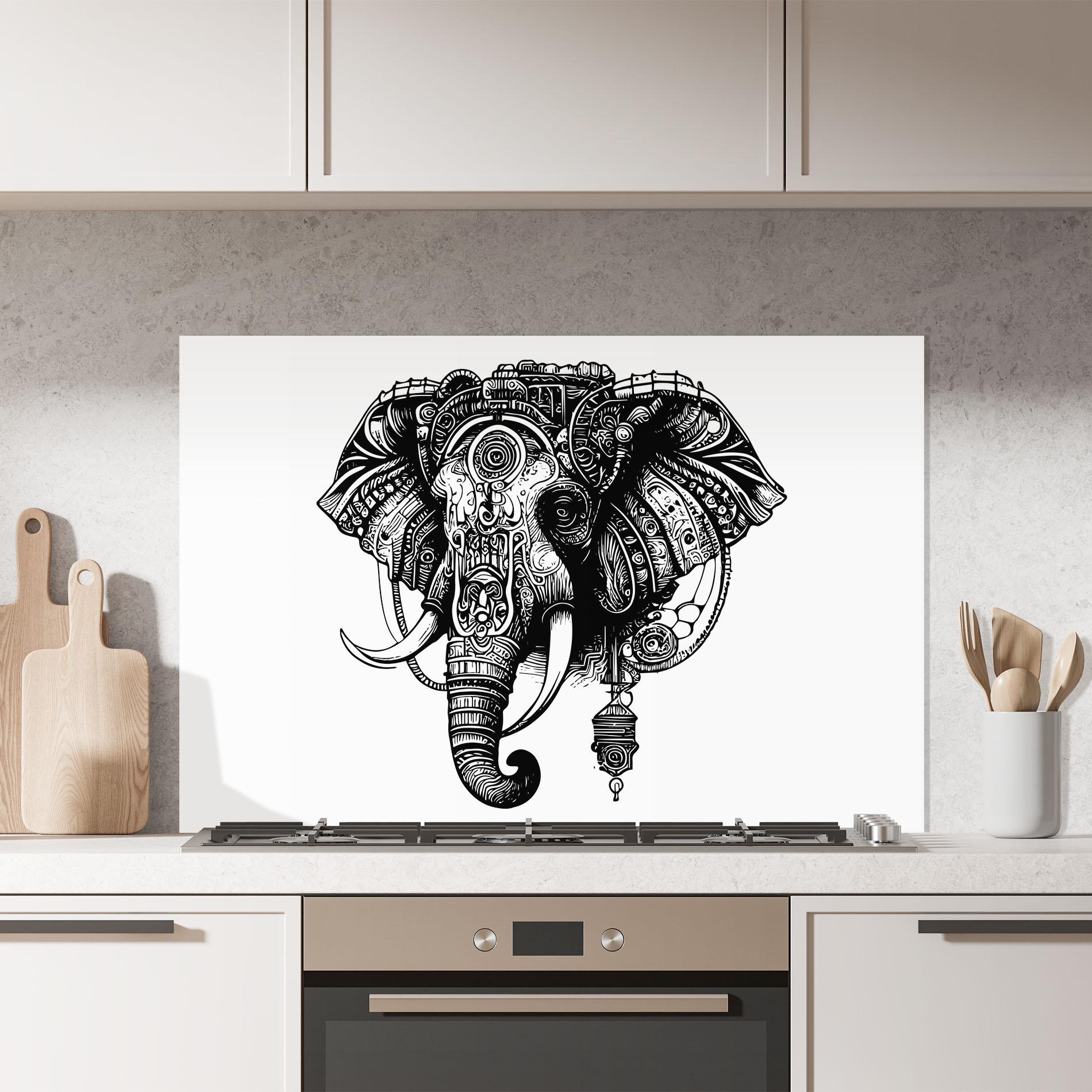 Panou Sticla Bucatarie Ehephant Head mockup 7