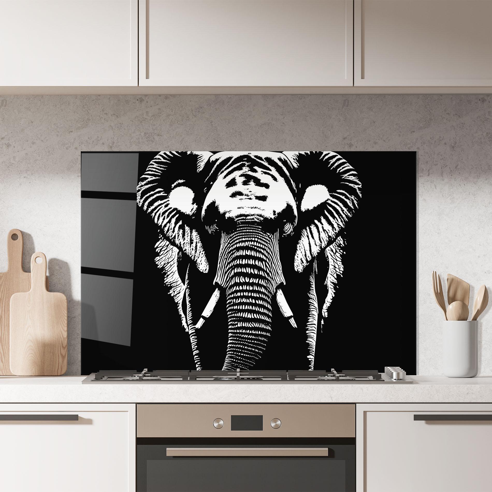 Panou Sticla Bucatarie Elephant Drawing mockup 7