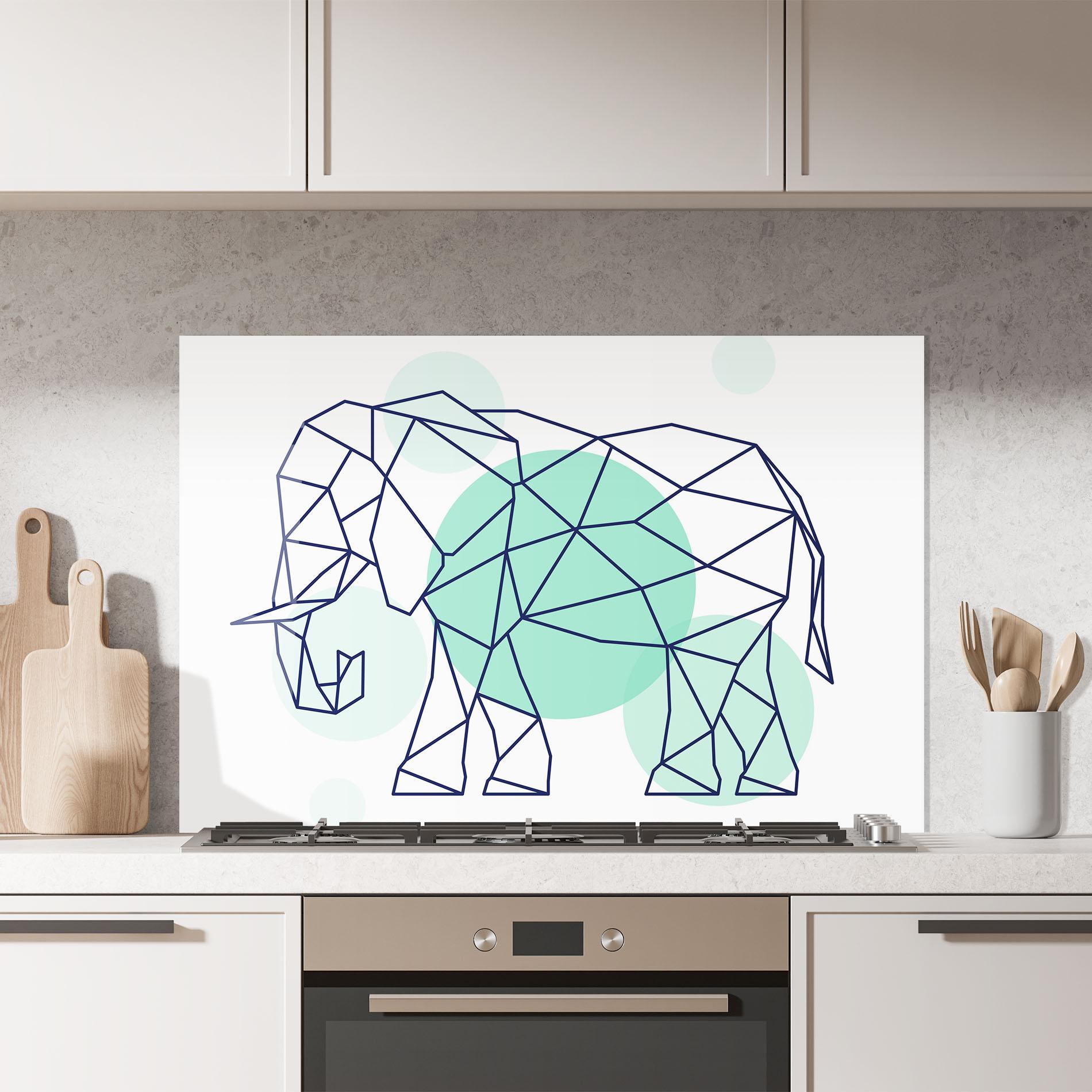 Panou Sticla Bucatarie Elephant Geometric mockup 7