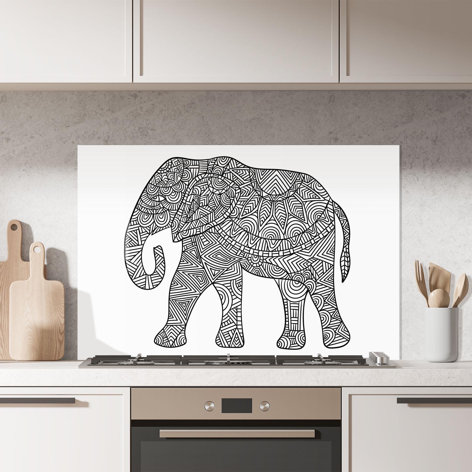 Panou Sticla Bucatarie Elephant Mandala mockup 7
