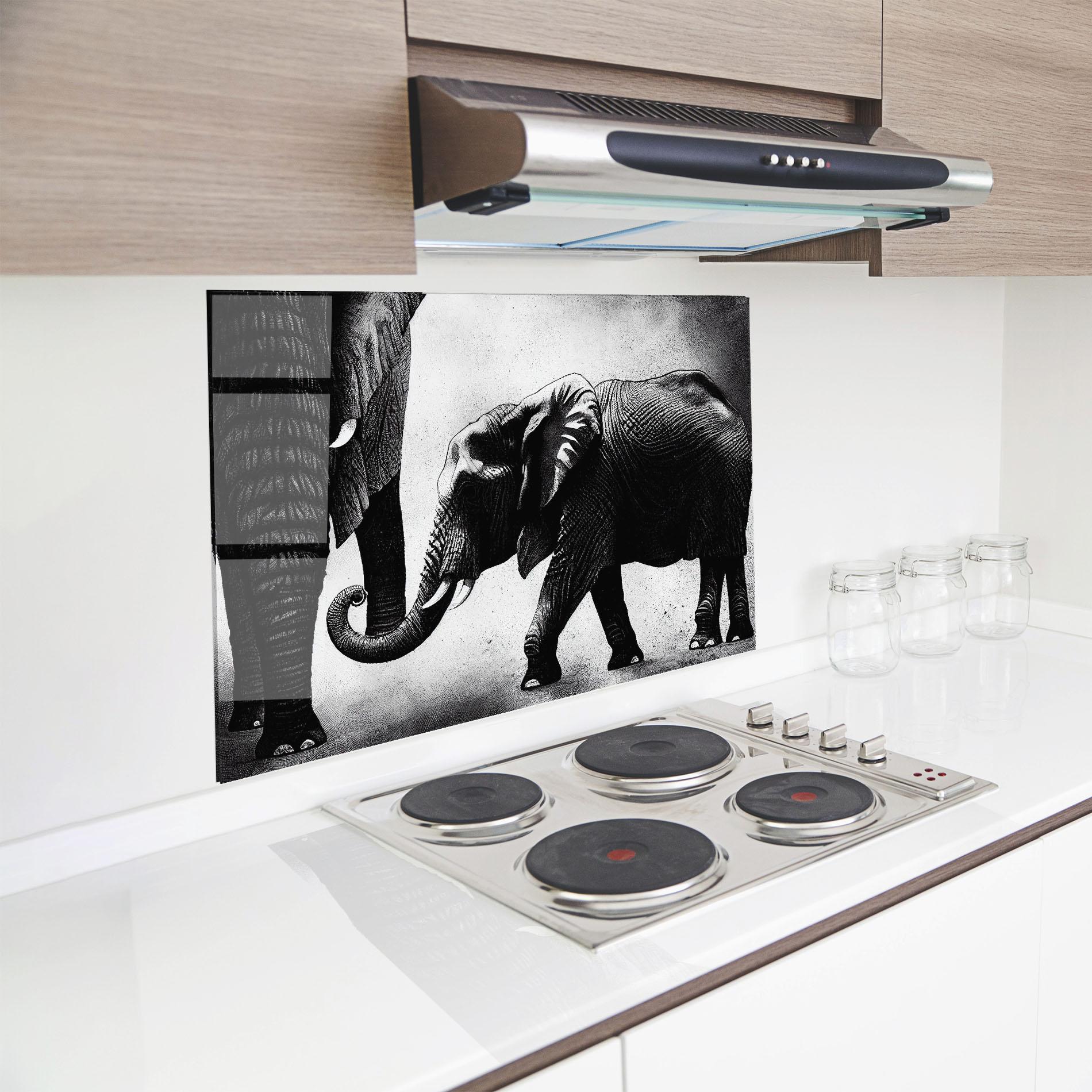 Panou Sticla Bucatarie Baby Elephant mockup 8
