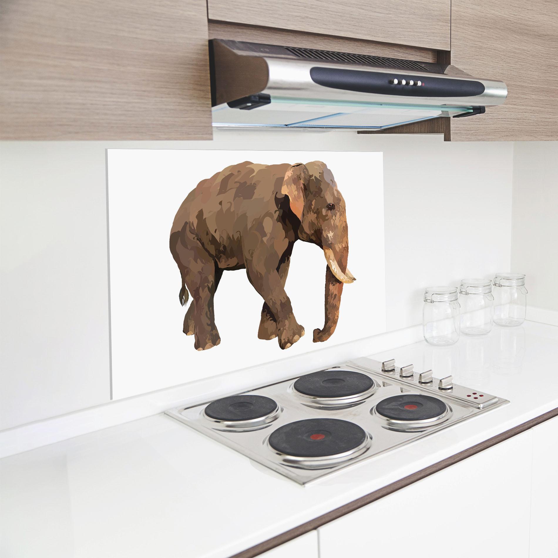 Panou Sticla Bucatarie Brown Elephant mockup 8
