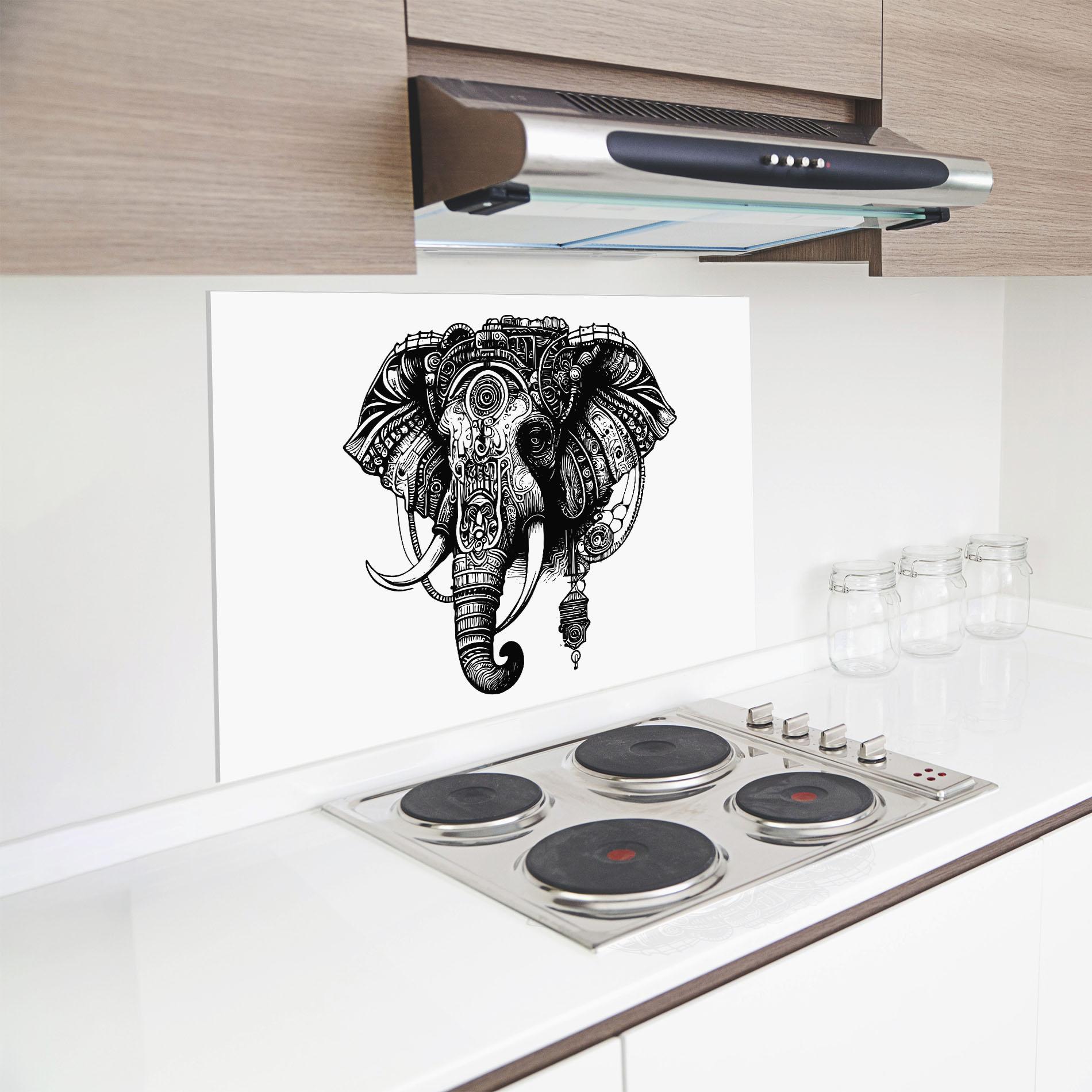 Panou Sticla Bucatarie Ehephant Head mockup 8