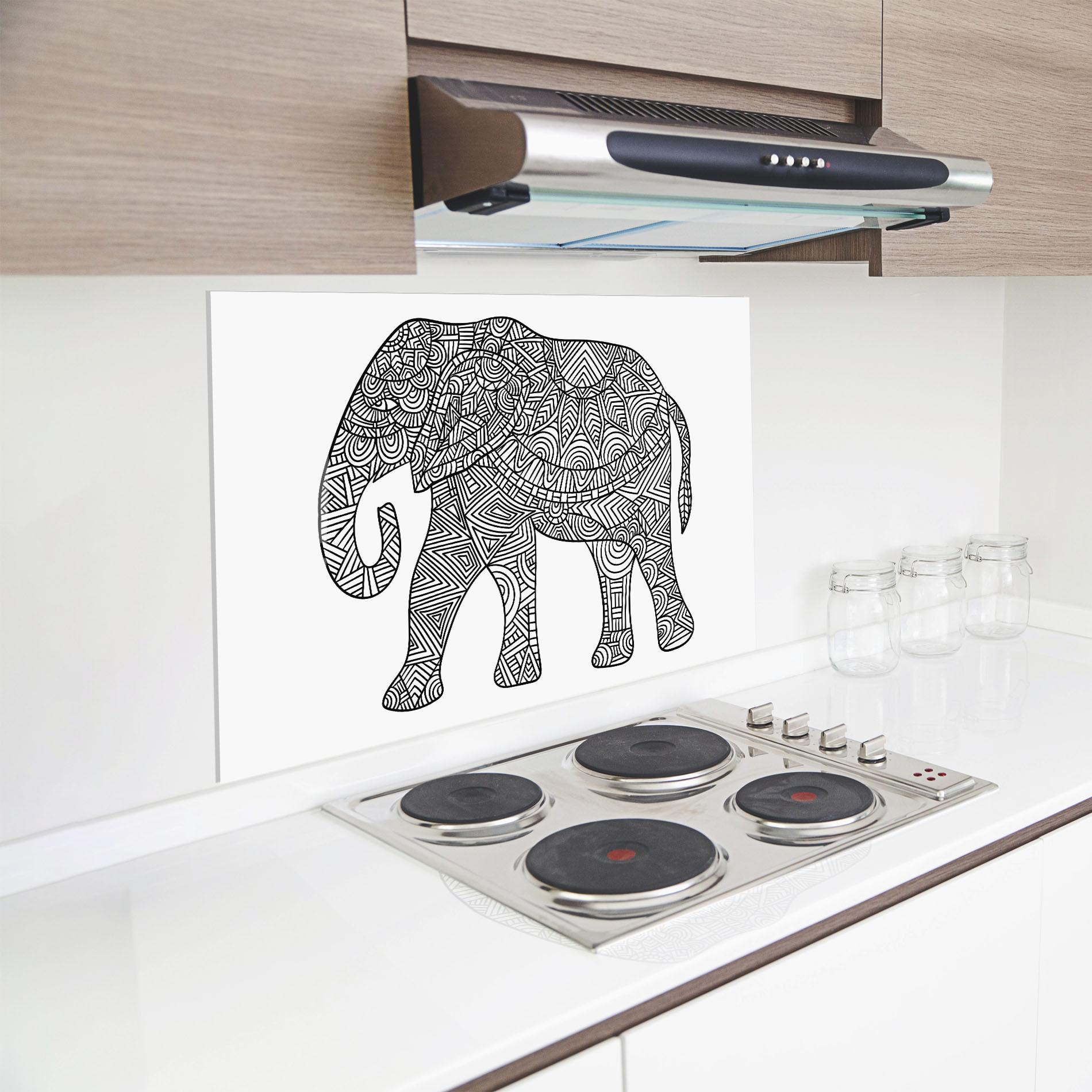 Panou Sticla Bucatarie Elephant Mandala mockup 8