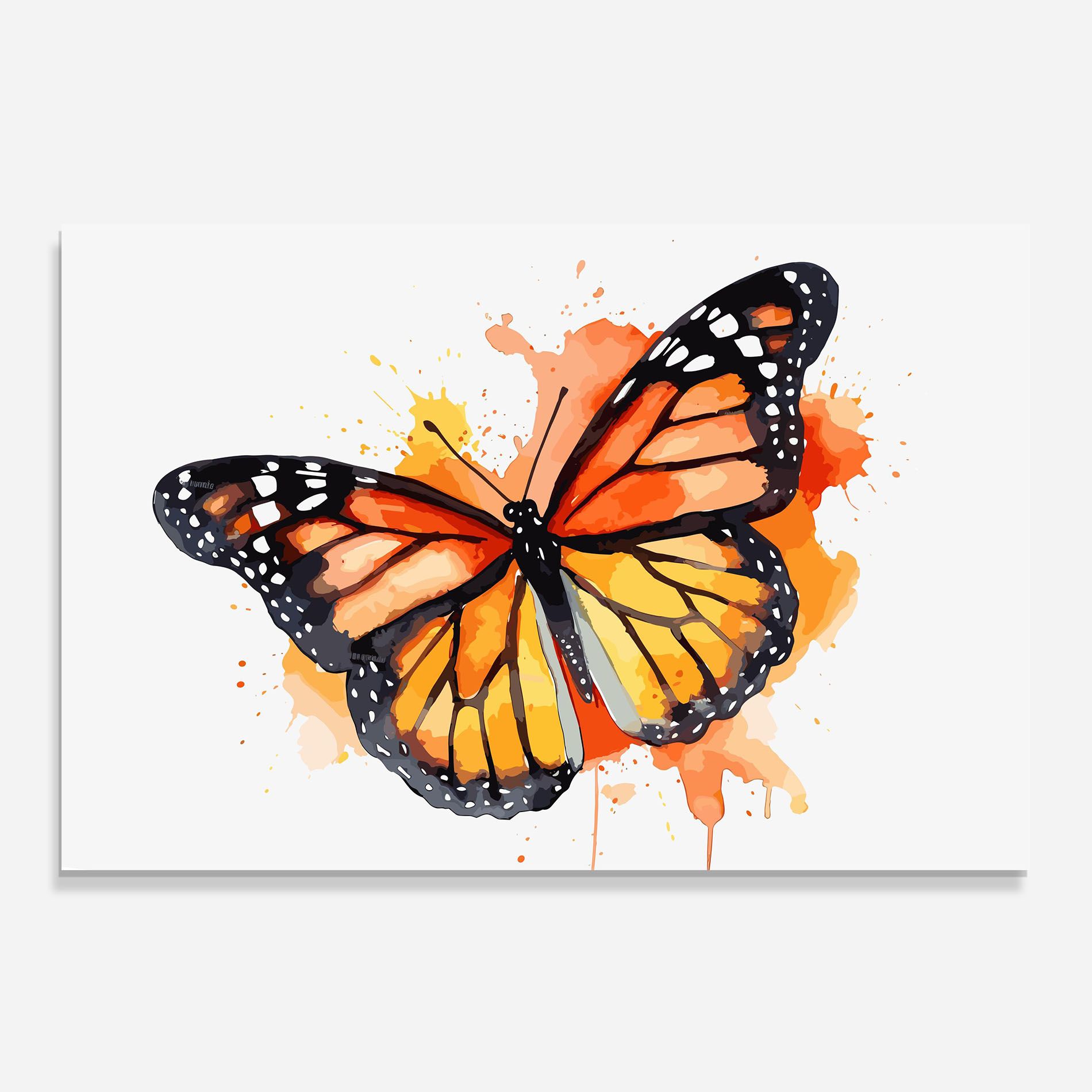 Orange Watercolor Butterfly mockup 0