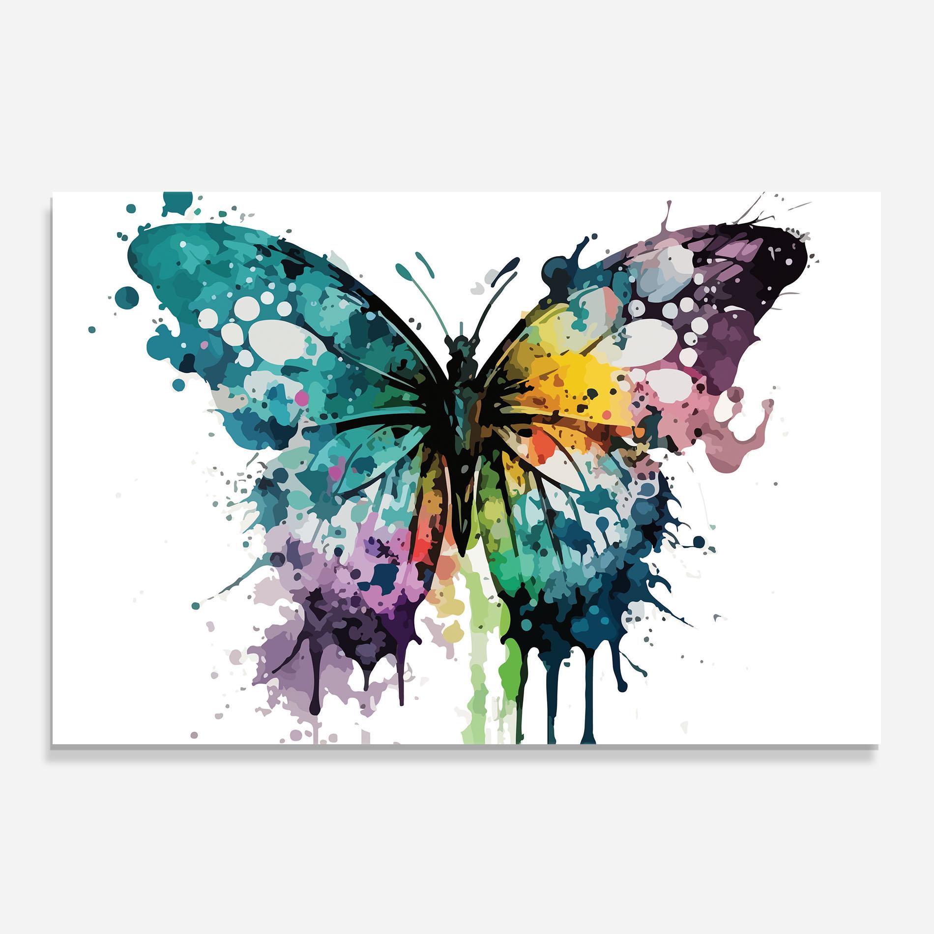 Panou Sticla Bucatarie Watercolor Pretty Butterfly mockup 0