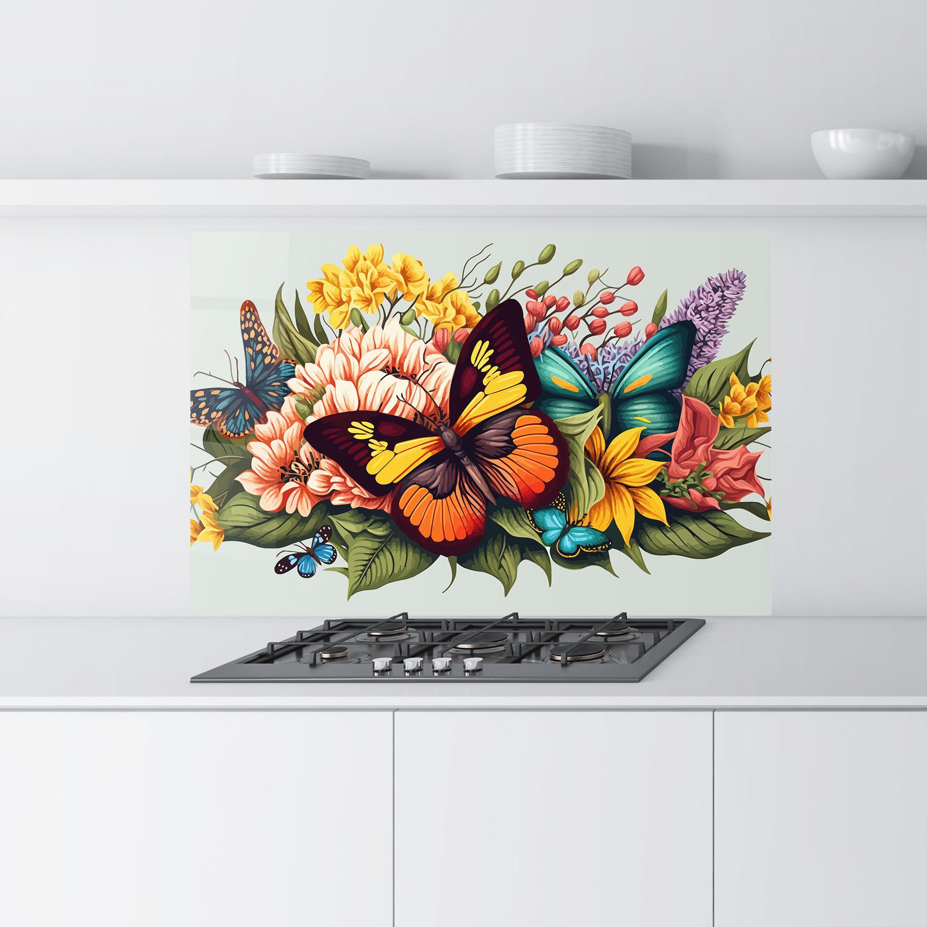 Panou Sticla Bucatarie Pretty Butterfly mockup 9