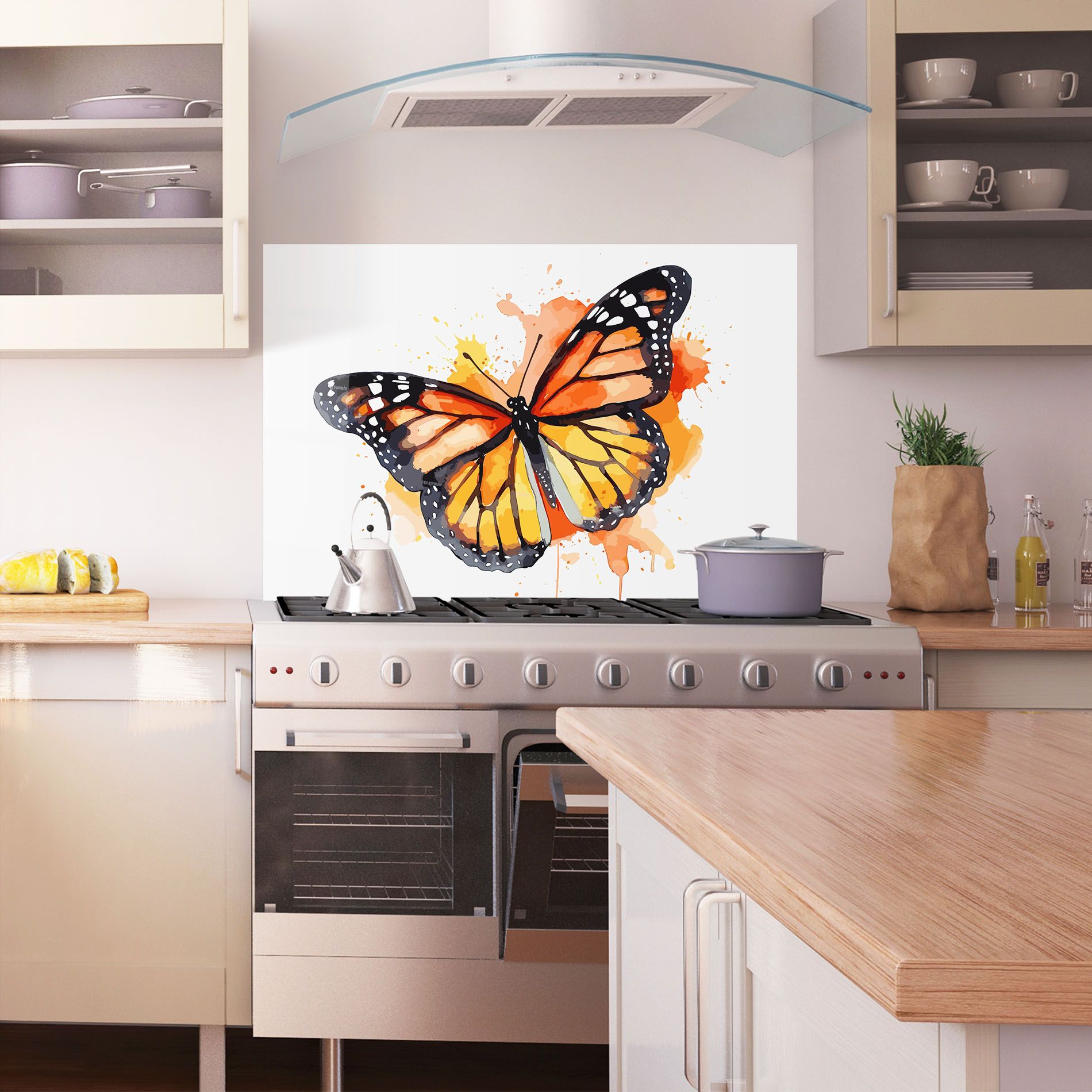 Orange Watercolor Butterfly mockup 1