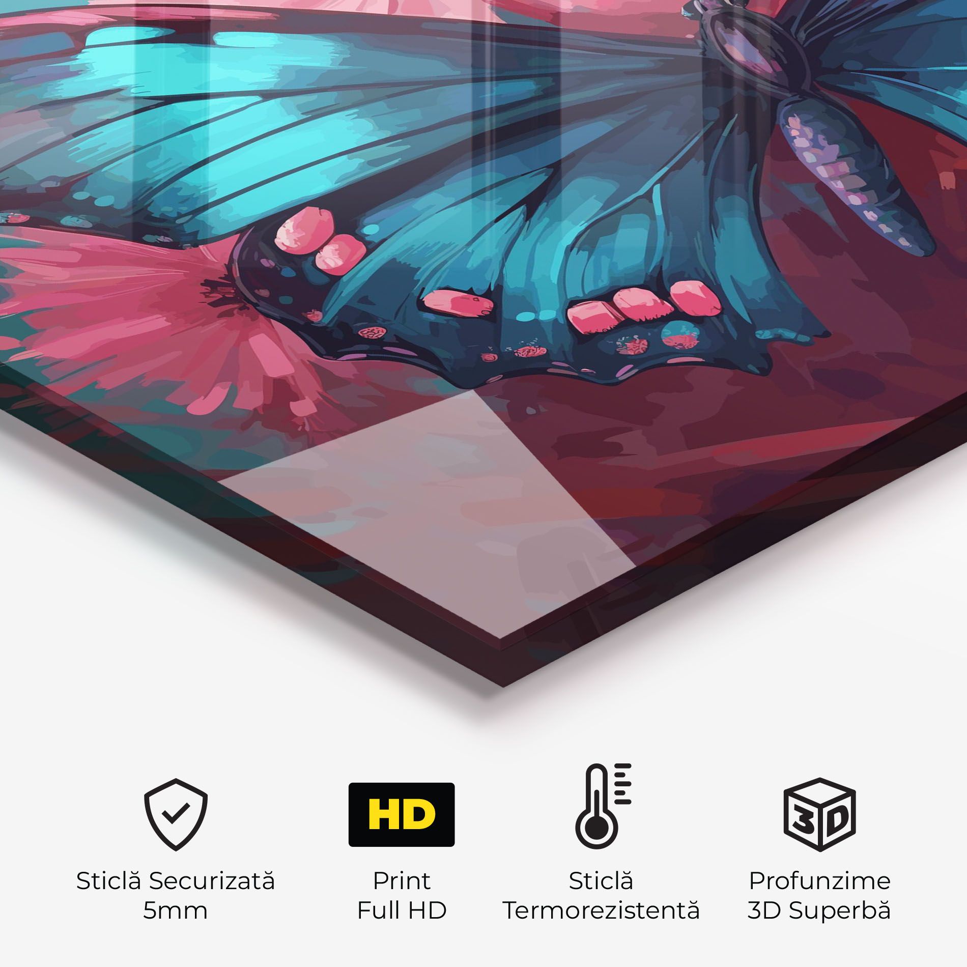 Blue Butterfly On Pink mockup 2